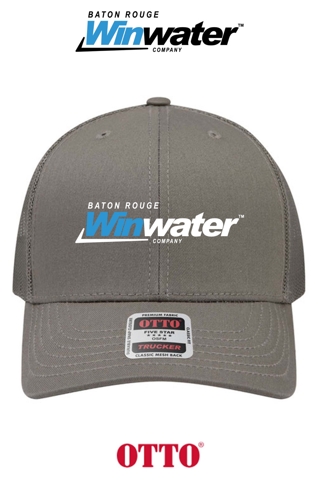 **BULK BUY SPECIAL** OTTO CAP® 6 Panel Mid Profile Mesh Back Trucker Hat - Baton Rouge Winwater