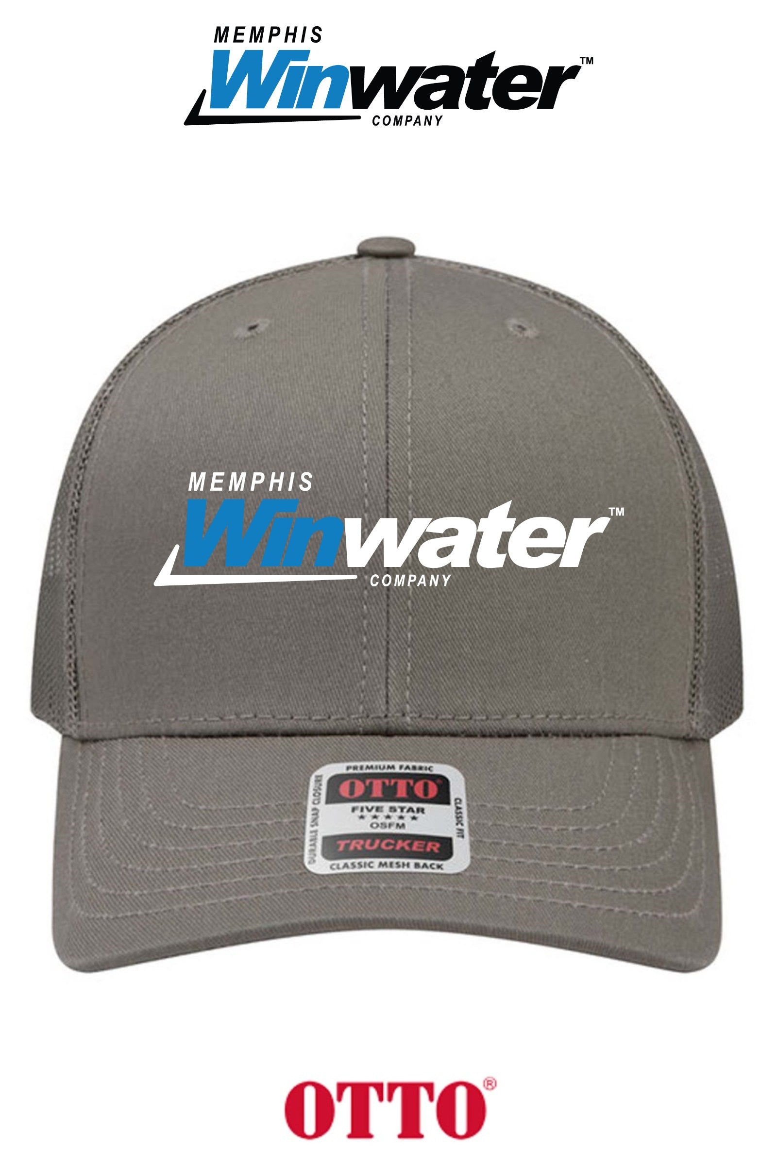 **BULK BUY SPECIAL** OTTO CAP® 6 Panel Mid Profile Mesh Back Trucker Hat - Memphis Winwater