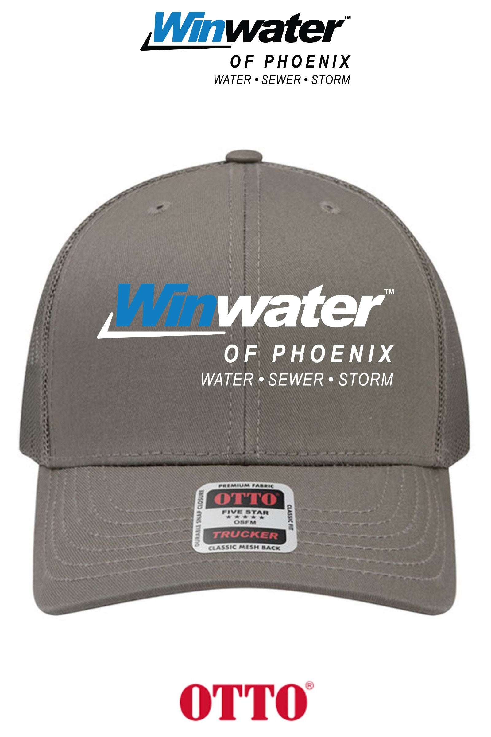 **BULK BUY SPECIAL** OTTO CAP® 6 Panel Mid Profile Mesh Back Trucker Hat - Winwater of Phoenix