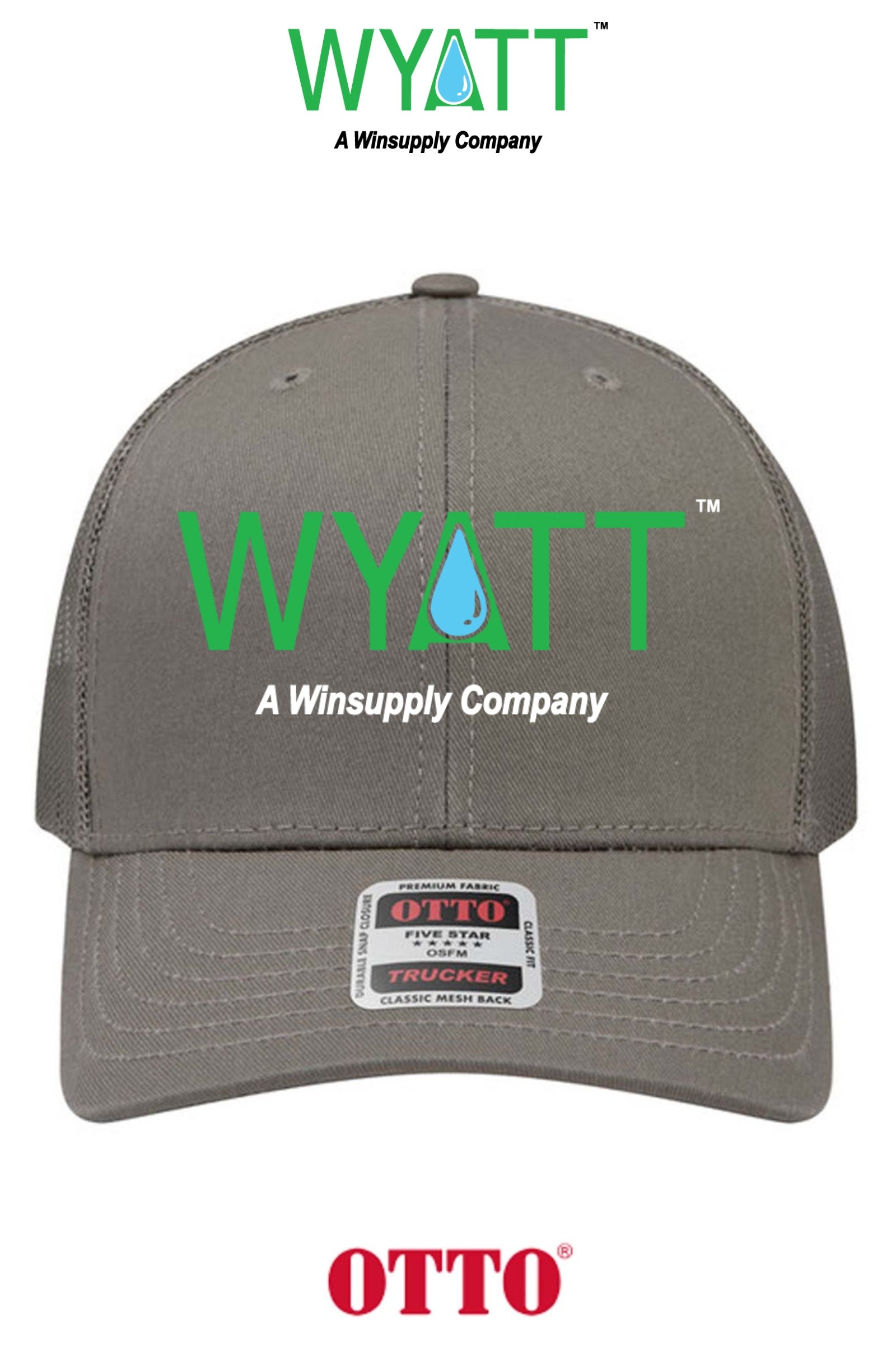 **BULK BUY SPECIAL** OTTO CAP® 6 Panel Mid Profile Mesh Back Trucker Hat - Wyatt Irrigation of Santa Rosa