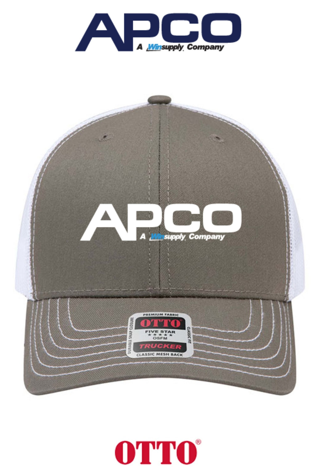**BULK BUY SPECIAL** OTTO CAP® 6 Panel Mid Profile Mesh Back Trucker Hat - APCO Supply - Indianapolis