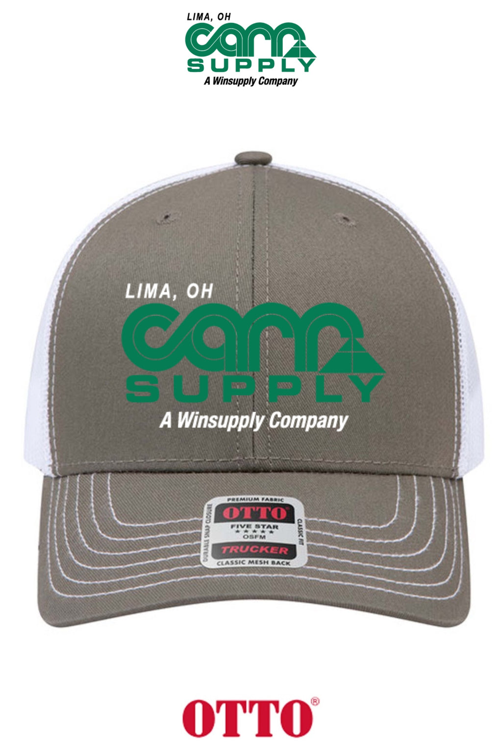 **BULK BUY SPECIAL** OTTO CAP® 6 Panel Mid Profile Mesh Back Trucker Hat - Carr Supply - Lima