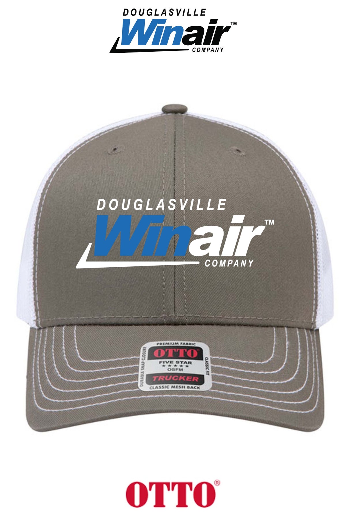 **BULK BUY SPECIAL** OTTO CAP® 6 Panel Mid Profile Mesh Back Trucker Hat - Douglasville Winair