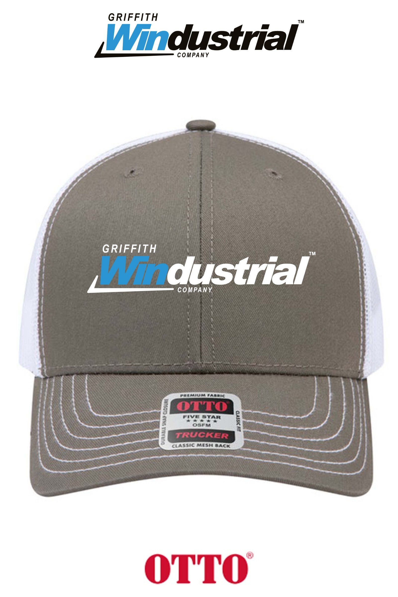**BULK BUY SPECIAL** OTTO CAP® 6 Panel Mid Profile Mesh Back Trucker Hat - Griffith Windustrial