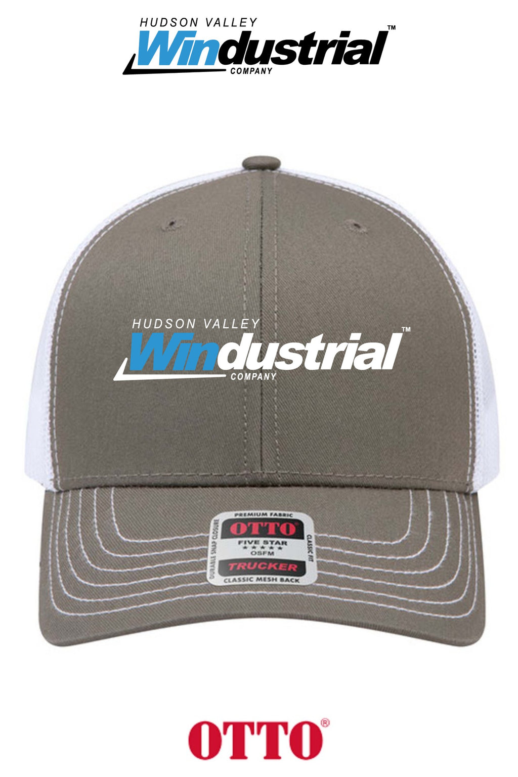 **BULK BUY SPECIAL** OTTO CAP® 6 Panel Mid Profile Mesh Back Trucker Hat - Hudson Valley Windustrial