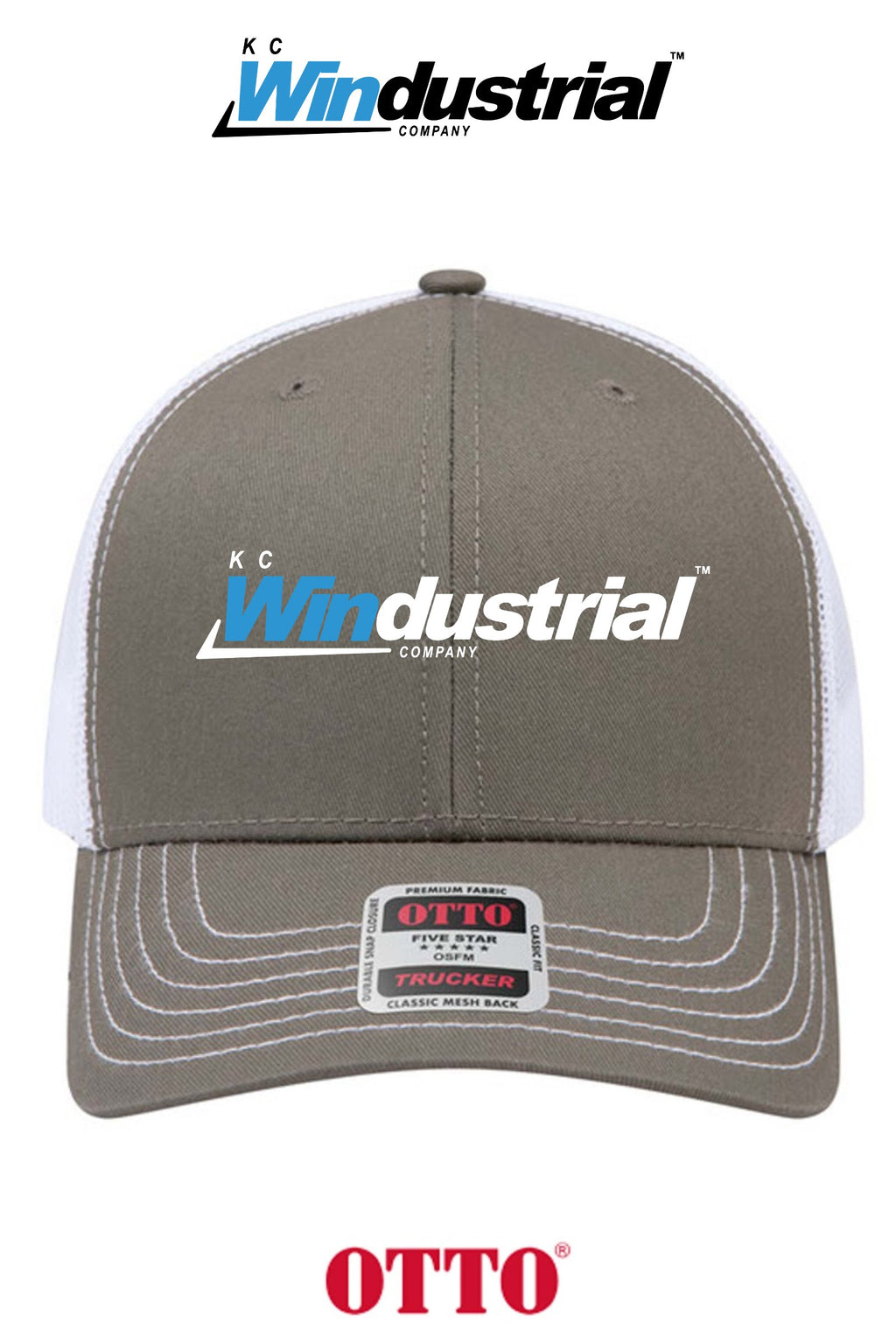 **BULK BUY SPECIAL** OTTO CAP® 6 Panel Mid Profile Mesh Back Trucker Hat - KC Windustrial
