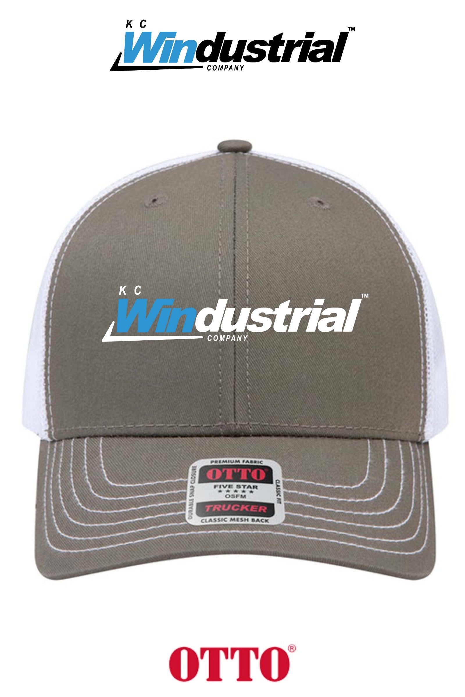 **BULK BUY SPECIAL** OTTO CAP® 6 Panel Mid Profile Mesh Back Trucker Hat - KC Windustrial