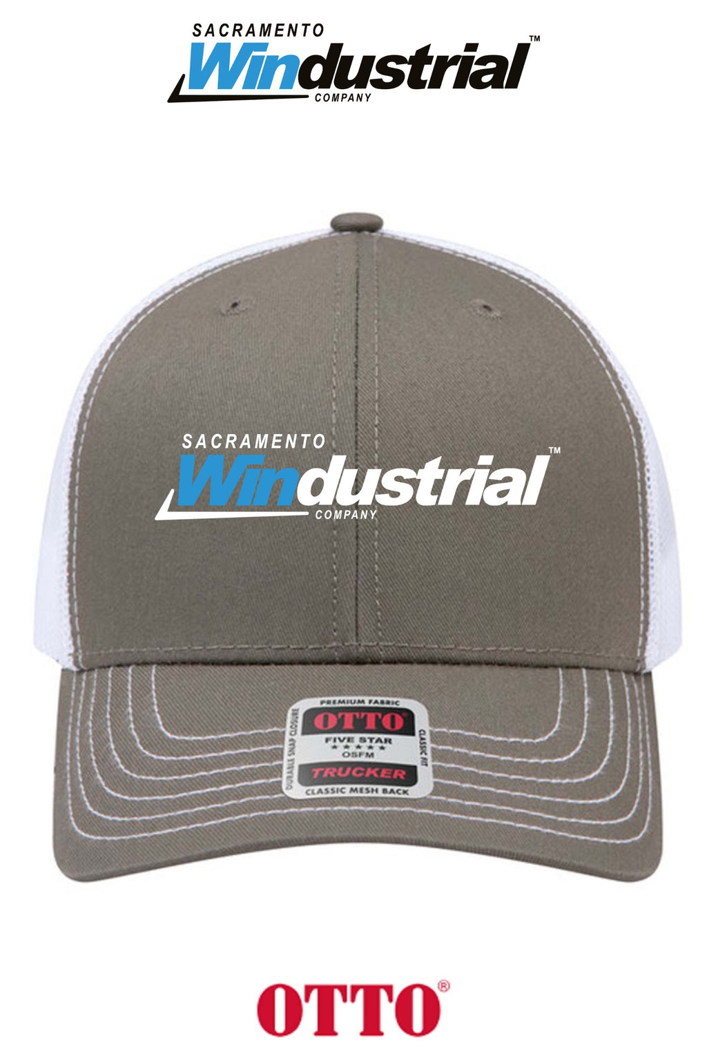 **BULK BUY SPECIAL** OTTO CAP® 6 Panel Mid Profile Mesh Back Trucker Hat - Sacramento Windustrial