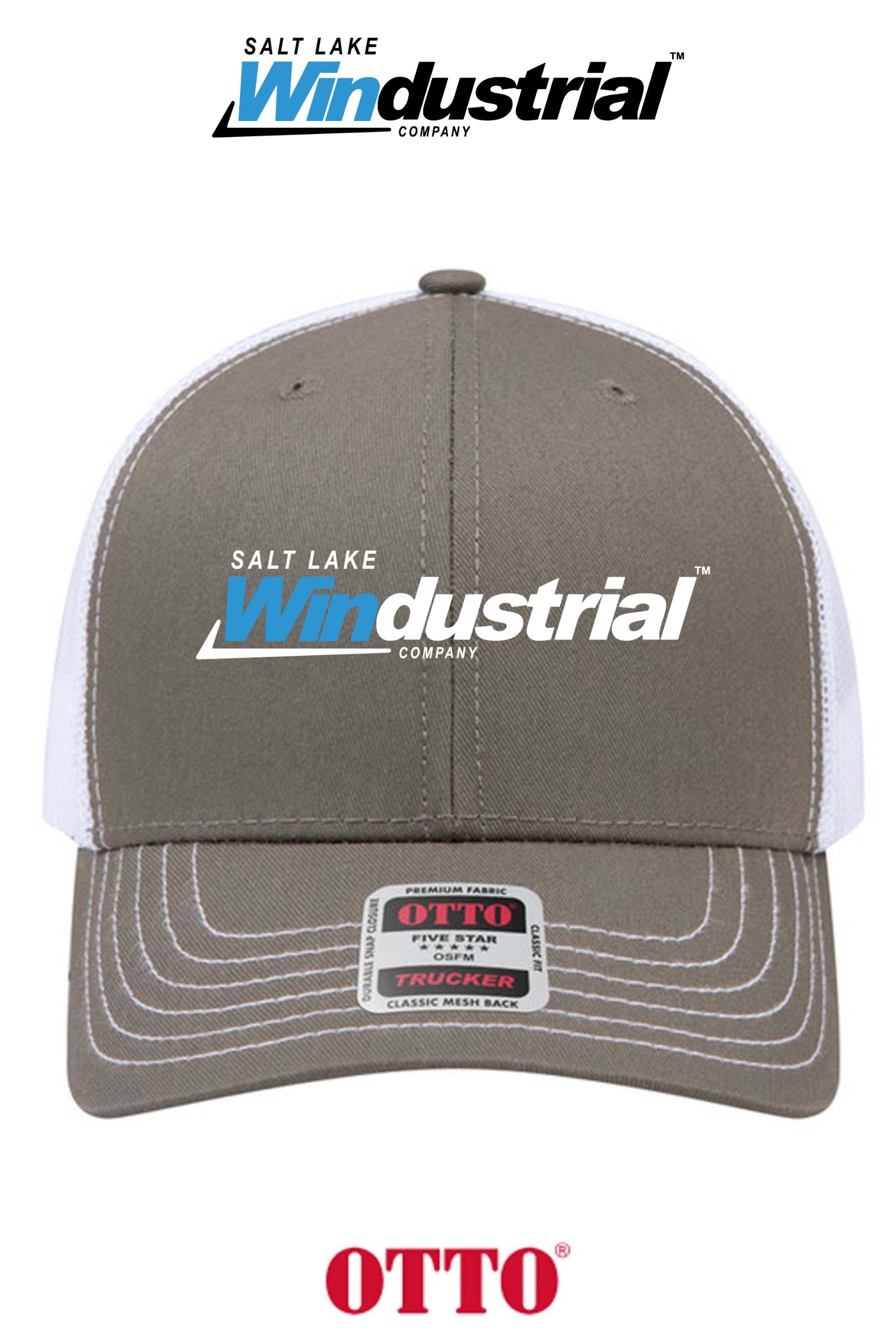 **BULK BUY SPECIAL** OTTO CAP® 6 Panel Mid Profile Mesh Back Trucker Hat - Salt Lake Windustrial