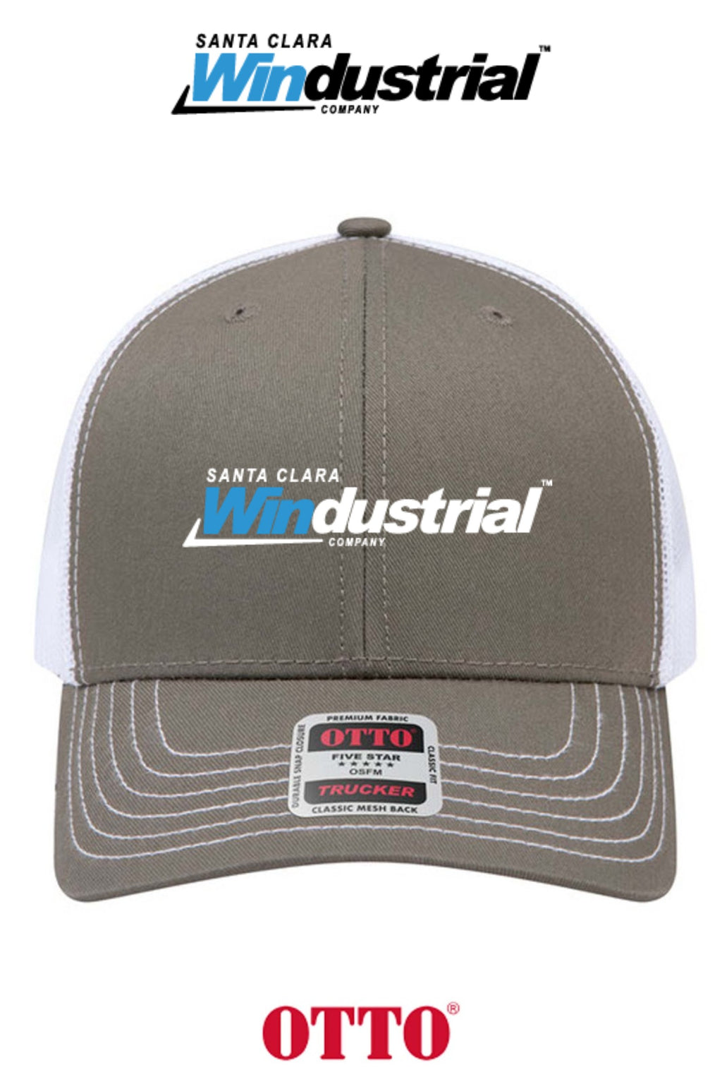 **BULK BUY SPECIAL** OTTO CAP® 6 Panel Mid Profile Mesh Back Trucker Hat - Santa Clara Windustrial