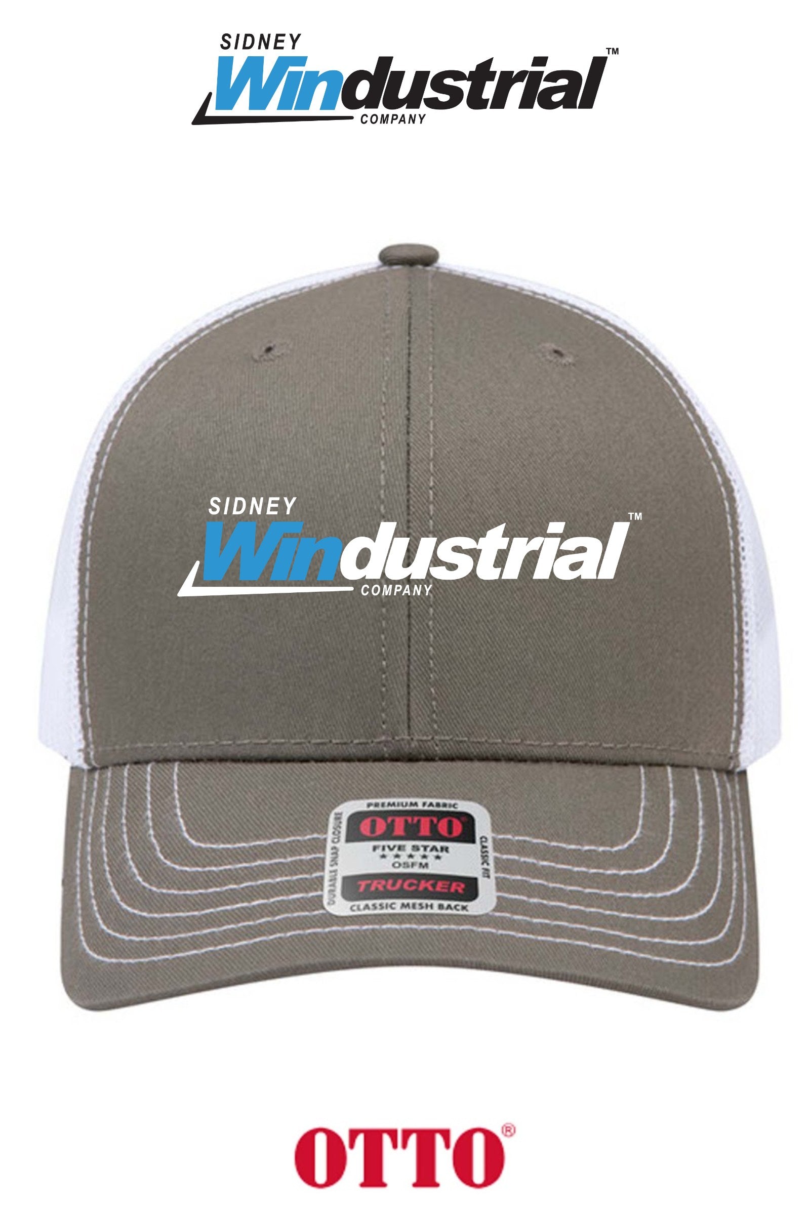 **BULK BUY SPECIAL** OTTO CAP® 6 Panel Mid Profile Mesh Back Trucker Hat - Sidney Windustrial