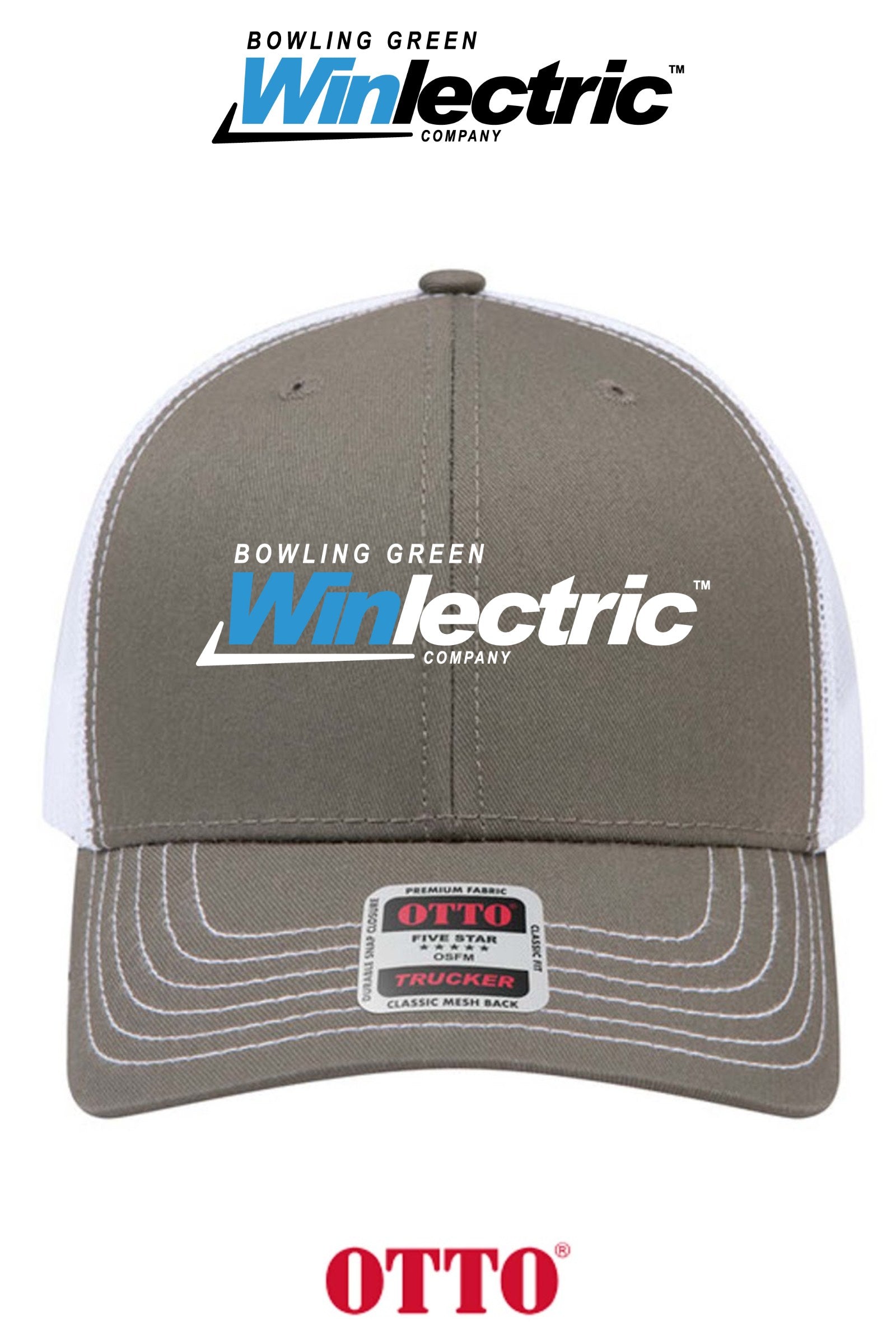 **BULK BUY SPECIAL** OTTO CAP® 6 Panel Mid Profile Mesh Back Trucker Hat - Bowling Green Winlectric