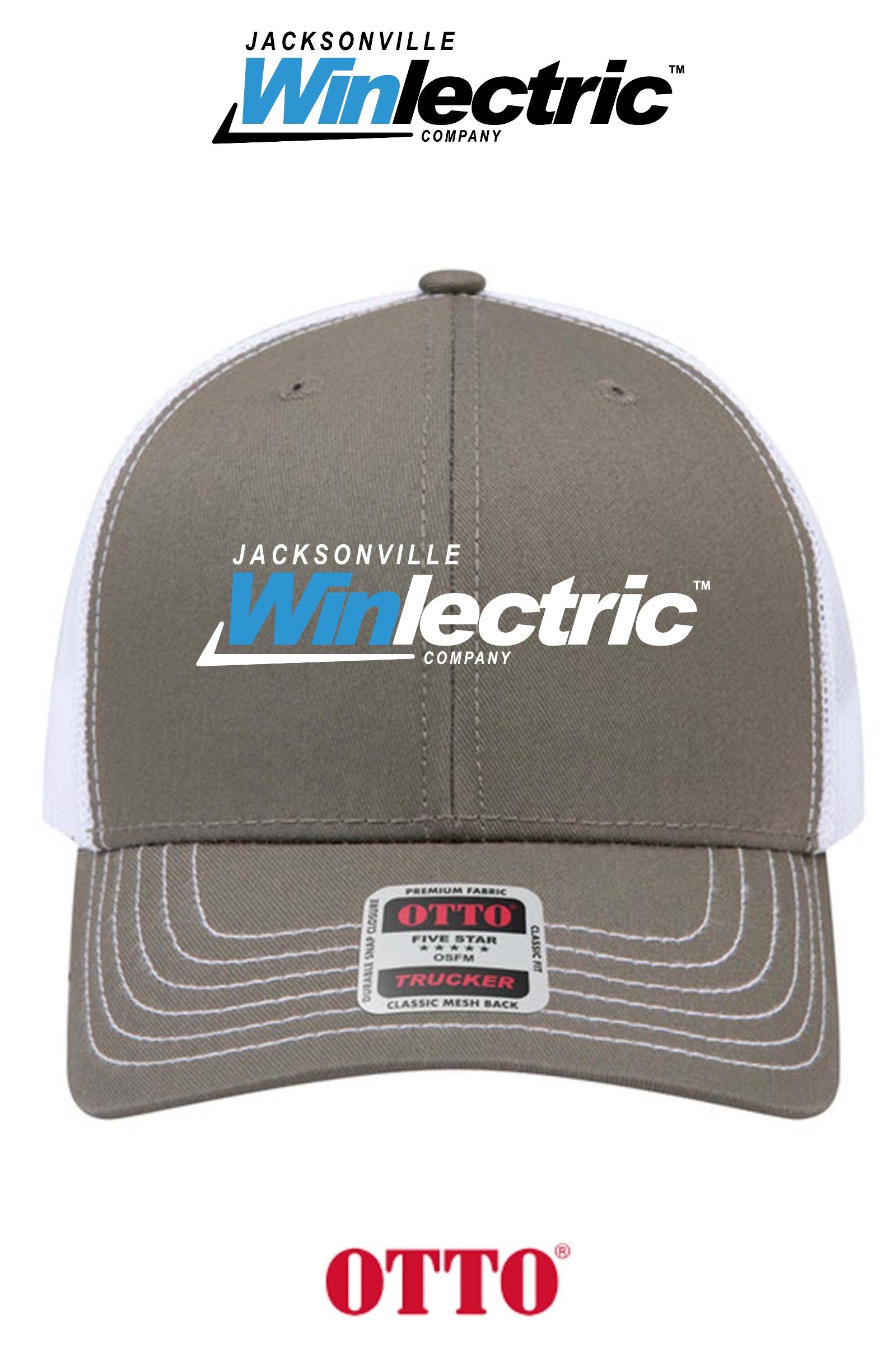 **BULK BUY SPECIAL** OTTO CAP® 6 Panel Mid Profile Mesh Back Trucker Hat - Jacksonville Winlectric