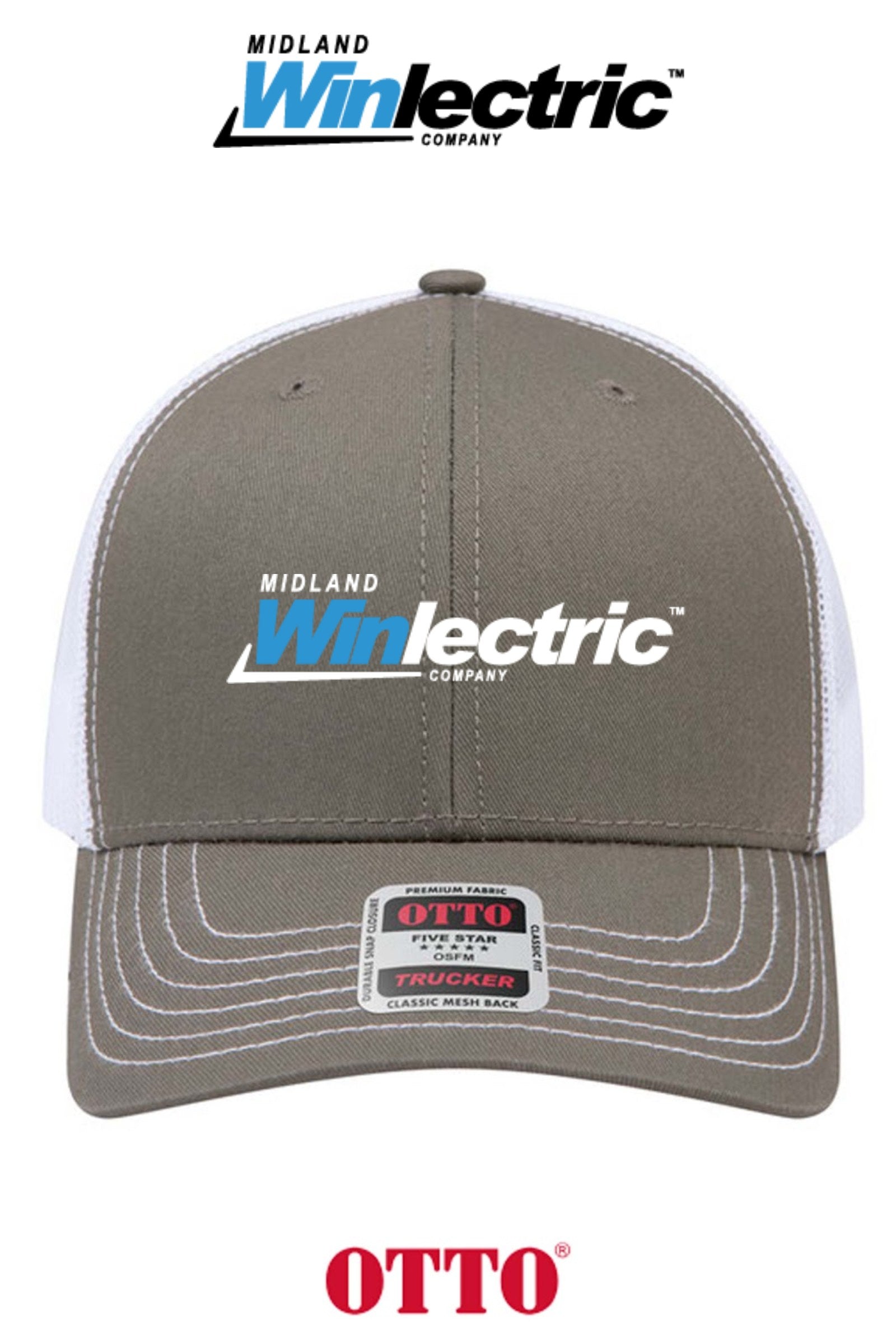 **BULK BUY SPECIAL** OTTO CAP® 6 Panel Mid Profile Mesh Back Trucker Hat - Winlectric of Midland