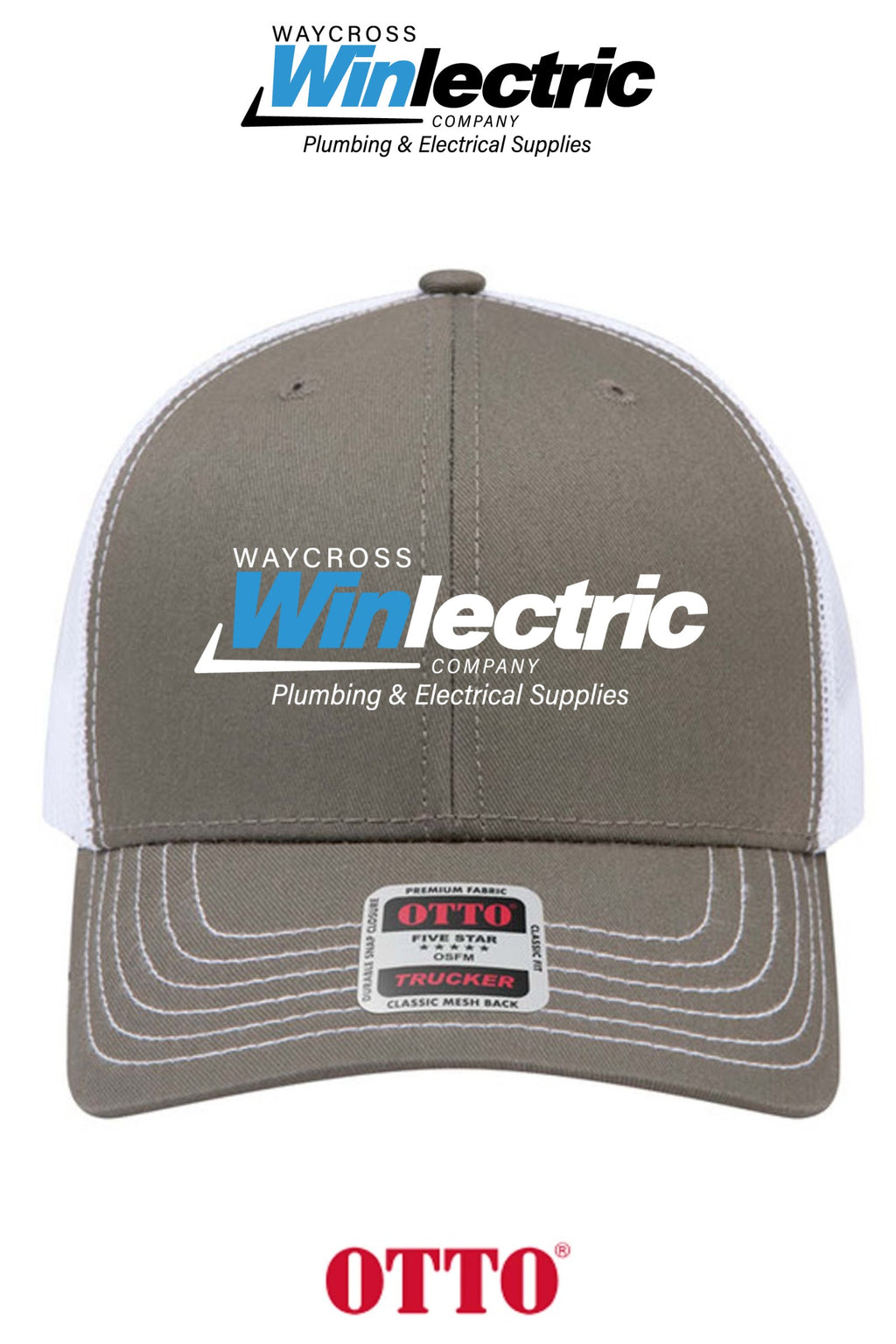 **BULK BUY SPECIAL** OTTO CAP® 6 Panel Mid Profile Mesh Back Trucker Hat - Waycross Winlectric