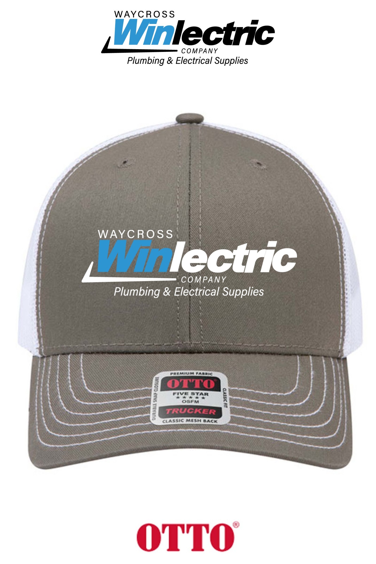 **BULK BUY SPECIAL** OTTO CAP® 6 Panel Mid Profile Mesh Back Trucker Hat - Waycross Winlectric
