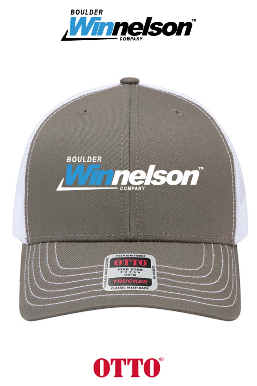 **BULK BUY SPECIAL** OTTO CAP® 6 Panel Mid Profile Mesh Back Trucker Hat - Boulder Winnelson