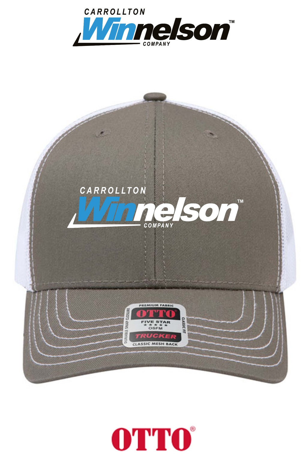 **BULK BUY SPECIAL** OTTO CAP® 6 Panel Mid Profile Mesh Back Trucker Hat - Carrollton Winnelson