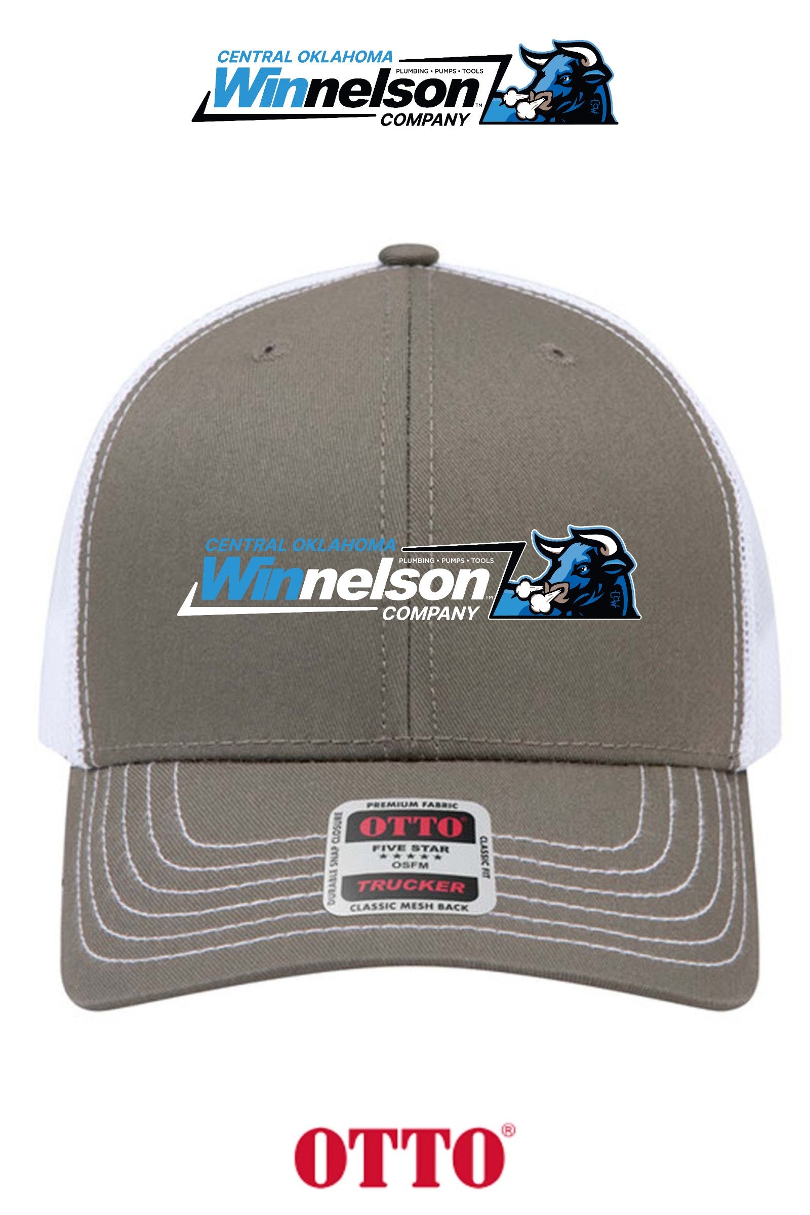**BULK BUY SPECIAL** OTTO CAP® 6 Panel Mid Profile Mesh Back Trucker Hat - Winnelson Central Oklahoma