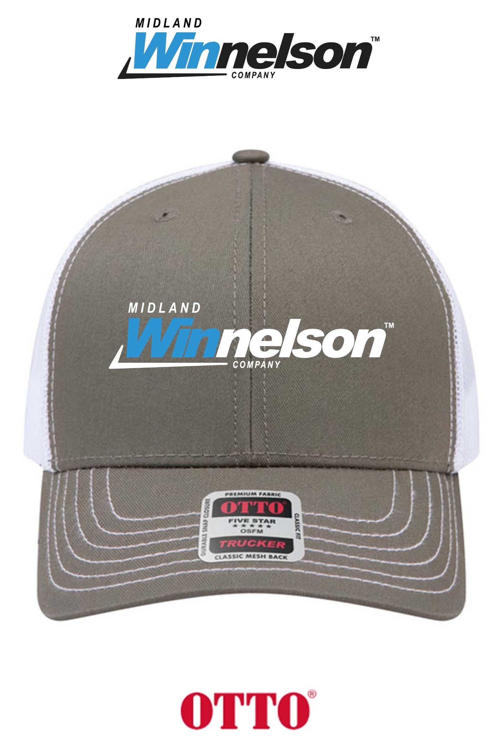 **BULK BUY SPECIAL** OTTO CAP® 6 Panel Mid Profile Mesh Back Trucker Hat - Midland Winnelson