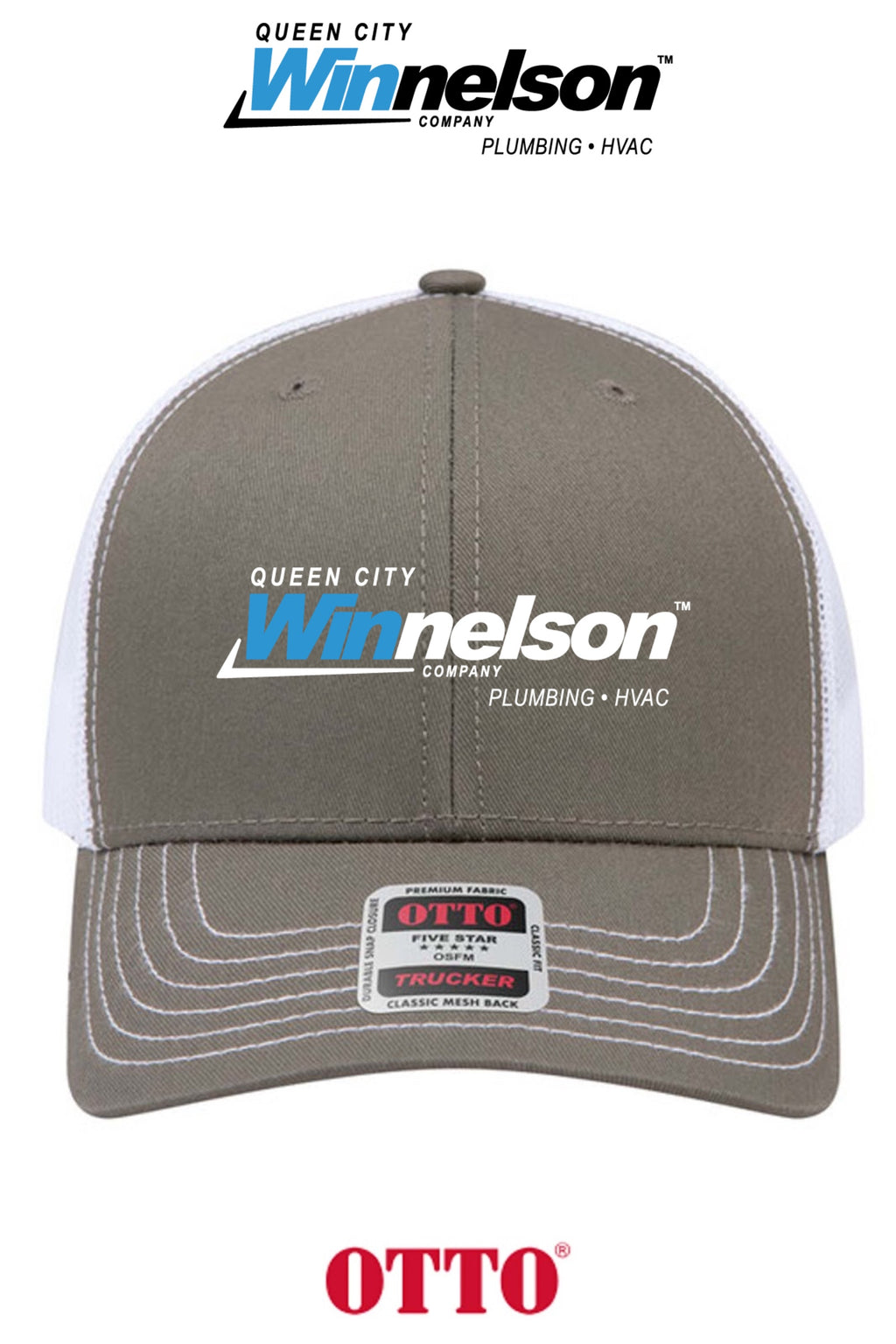 **BULK BUY SPECIAL** OTTO CAP® 6 Panel Mid Profile Mesh Back Trucker Hat - Queen City Winnelson