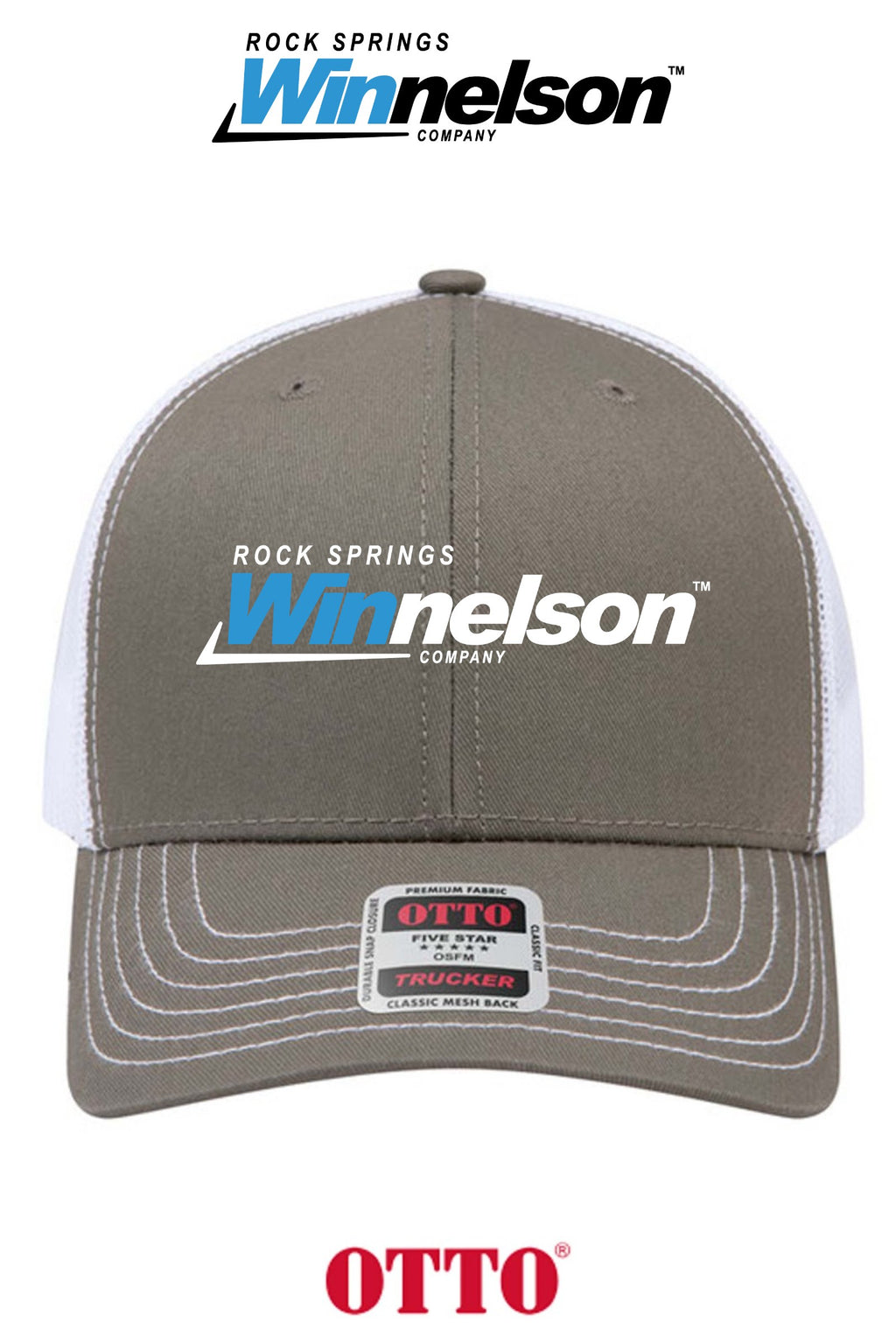 **BULK BUY SPECIAL** OTTO CAP® 6 Panel Mid Profile Mesh Back Trucker Hat - Rock Springs Winnelson