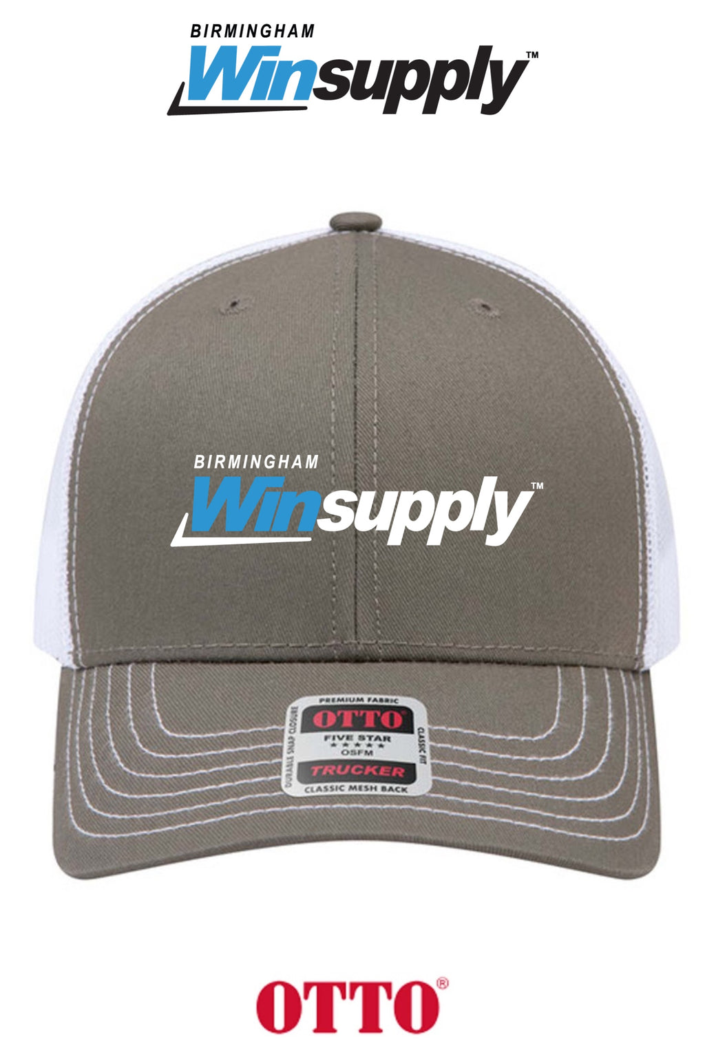 **BULK BUY SPECIAL** OTTO CAP® 6 Panel Mid Profile Mesh Back Trucker Hat - Birmingham Winsupply