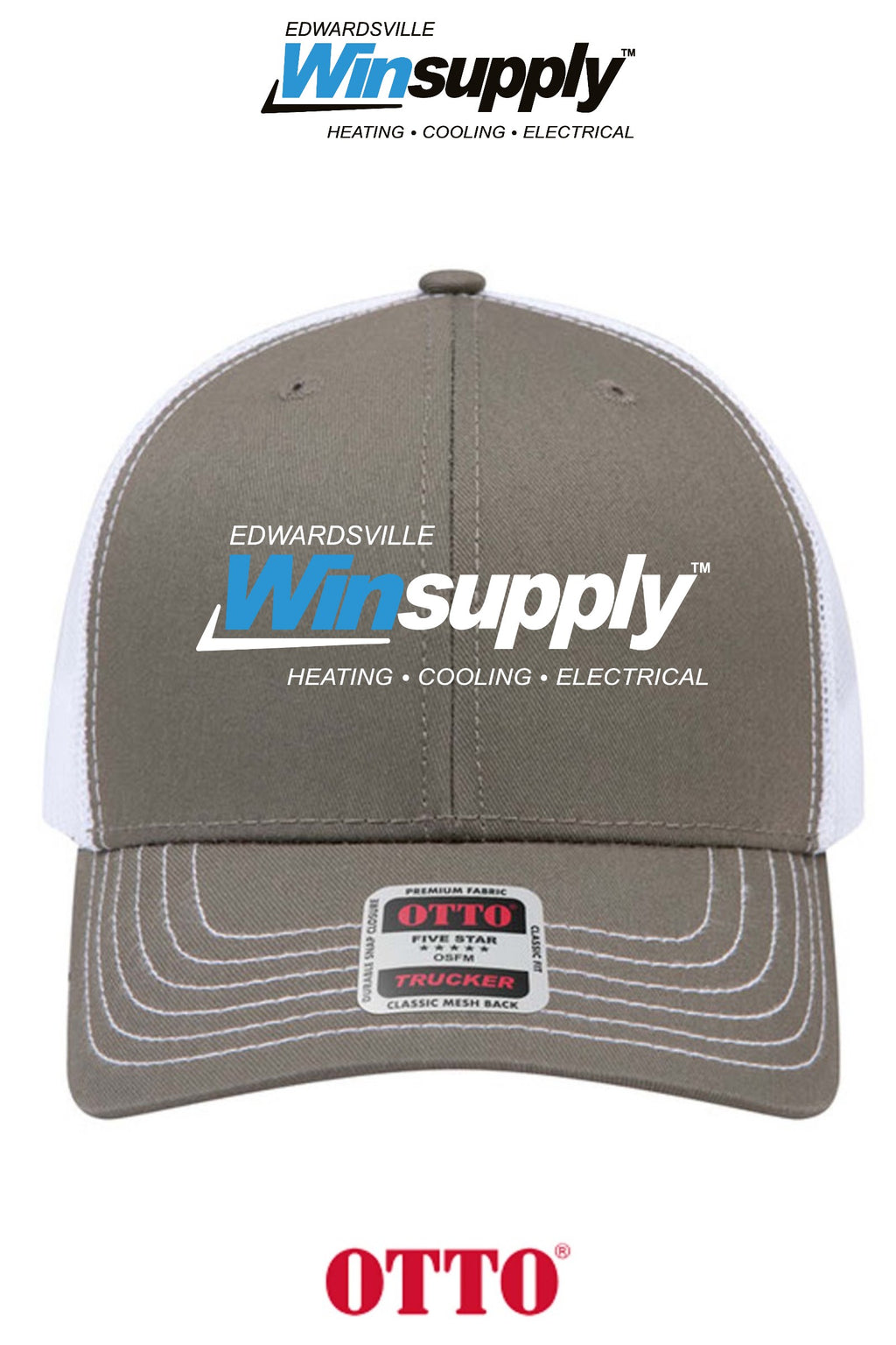 **BULK BUY SPECIAL** OTTO CAP® 6 Panel Mid Profile Mesh Back Trucker Hat - Edwardsville Winsupply