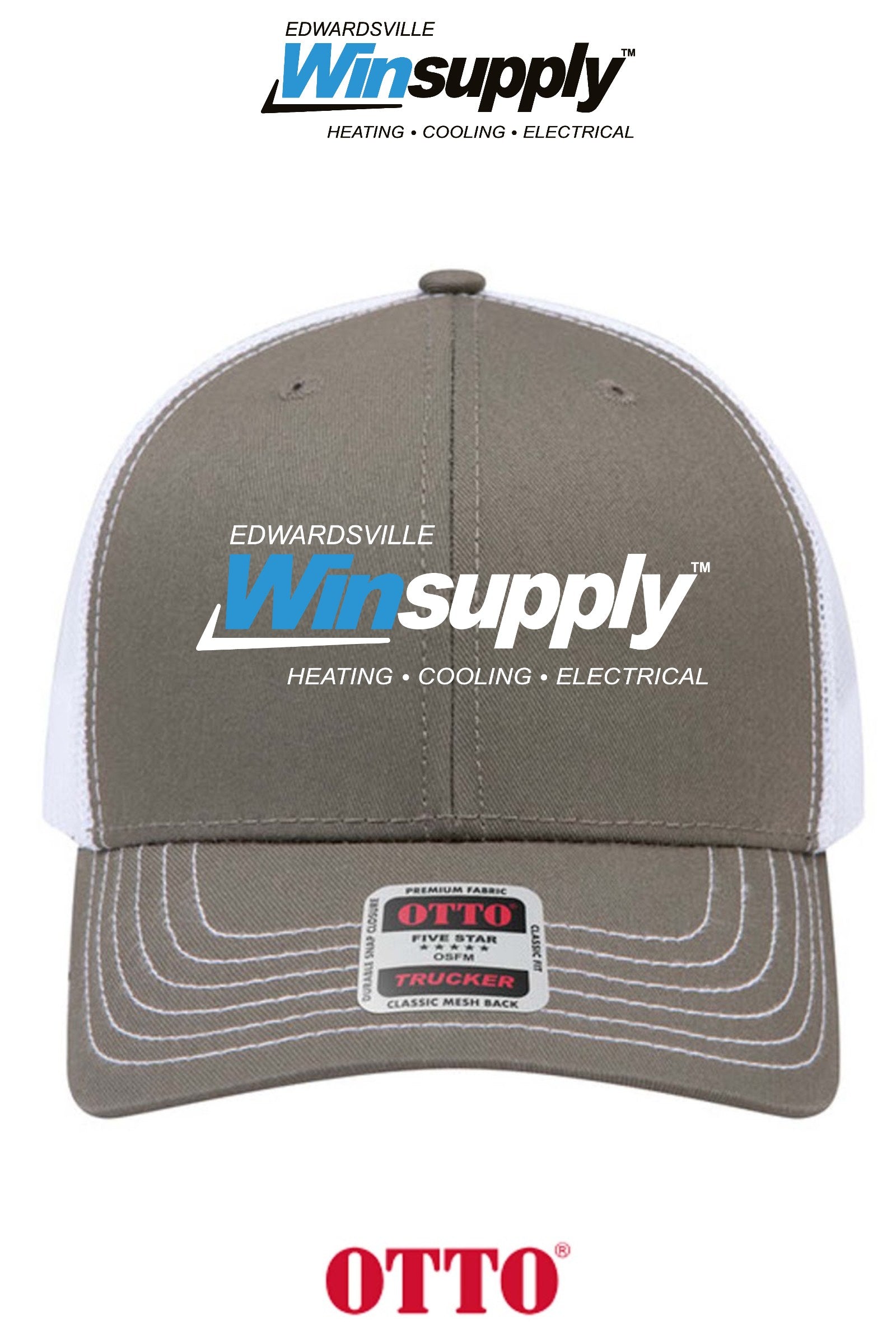 **BULK BUY SPECIAL** OTTO CAP® 6 Panel Mid Profile Mesh Back Trucker Hat - Edwardsville Winsupply
