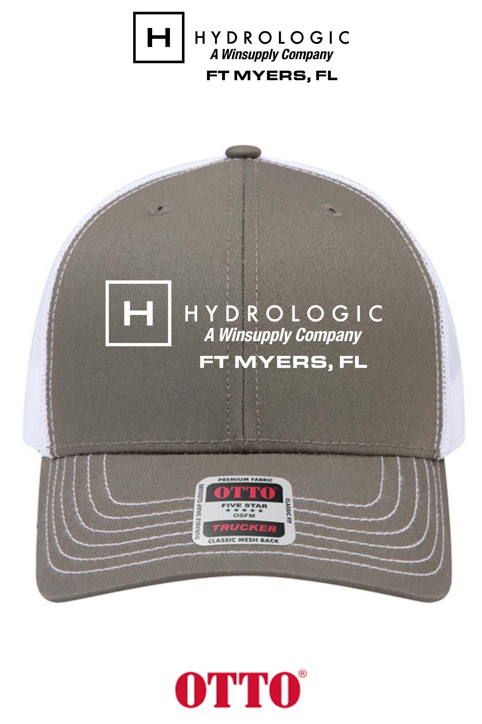 **BULK BUY SPECIAL** OTTO CAP® 6 Panel Mid Profile Mesh Back Trucker Hat - Winsupply Ft Myers FL Co.
