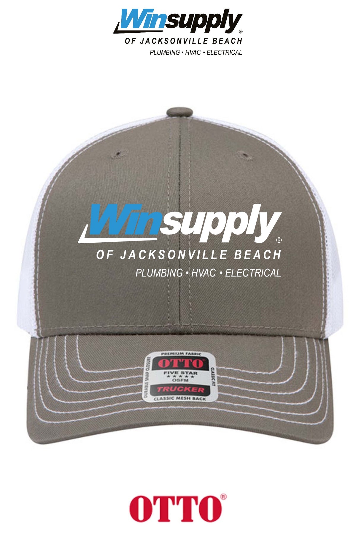 **BULK BUY SPECIAL** OTTO CAP® 6 Panel Mid Profile Mesh Back Trucker Hat - Winsupply Jacksonville Beach