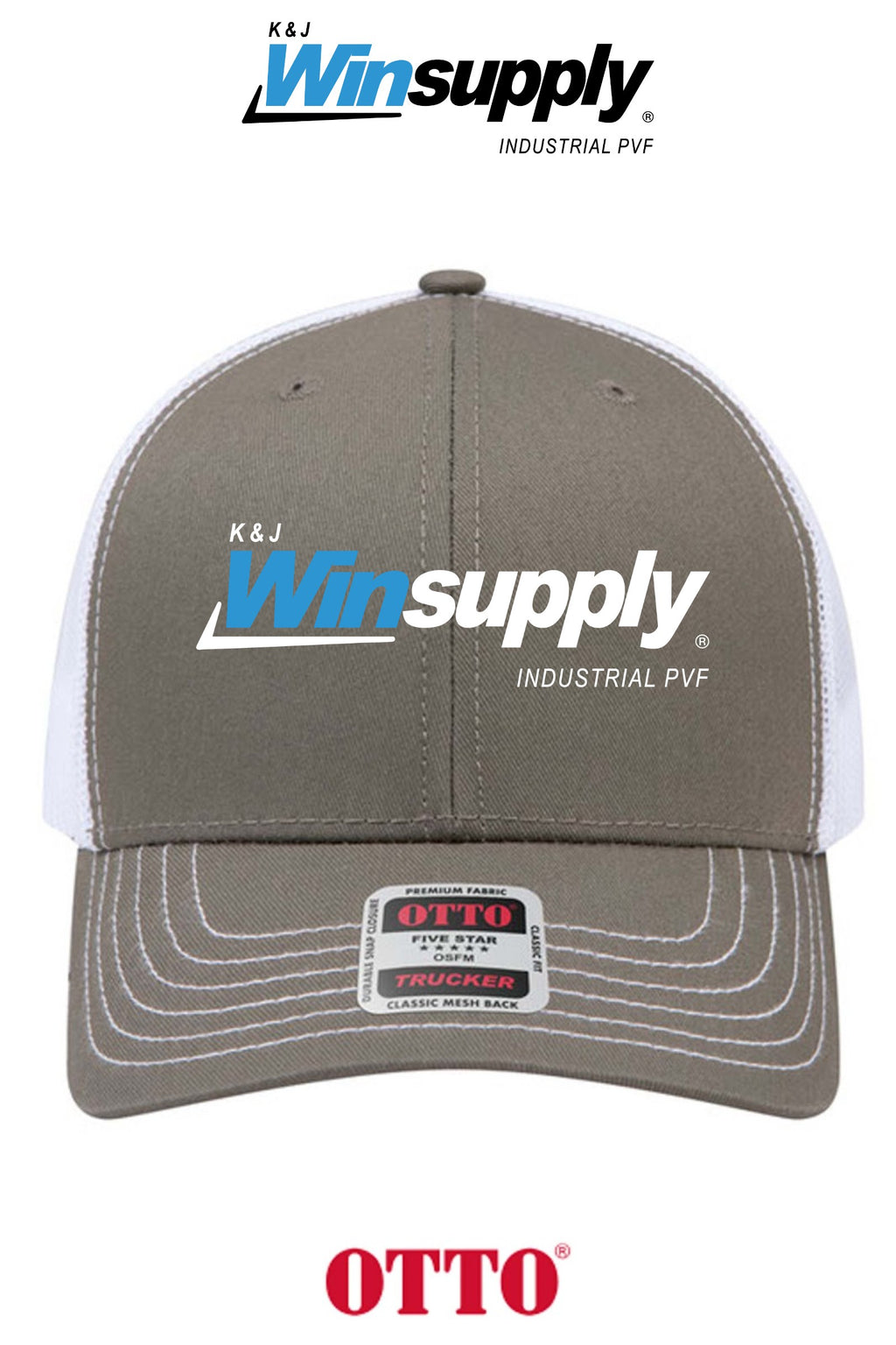 **BULK BUY SPECIAL** OTTO CAP® 6 Panel Mid Profile Mesh Back Trucker Hat - K & J Winsupply, Industrial PVF