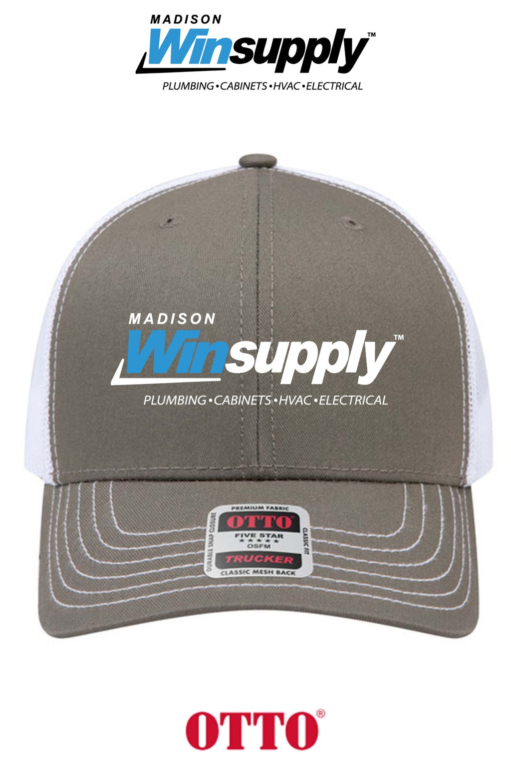 **BULK BUY SPECIAL** OTTO CAP® 6 Panel Mid Profile Mesh Back Trucker Hat - Madison Winsupply