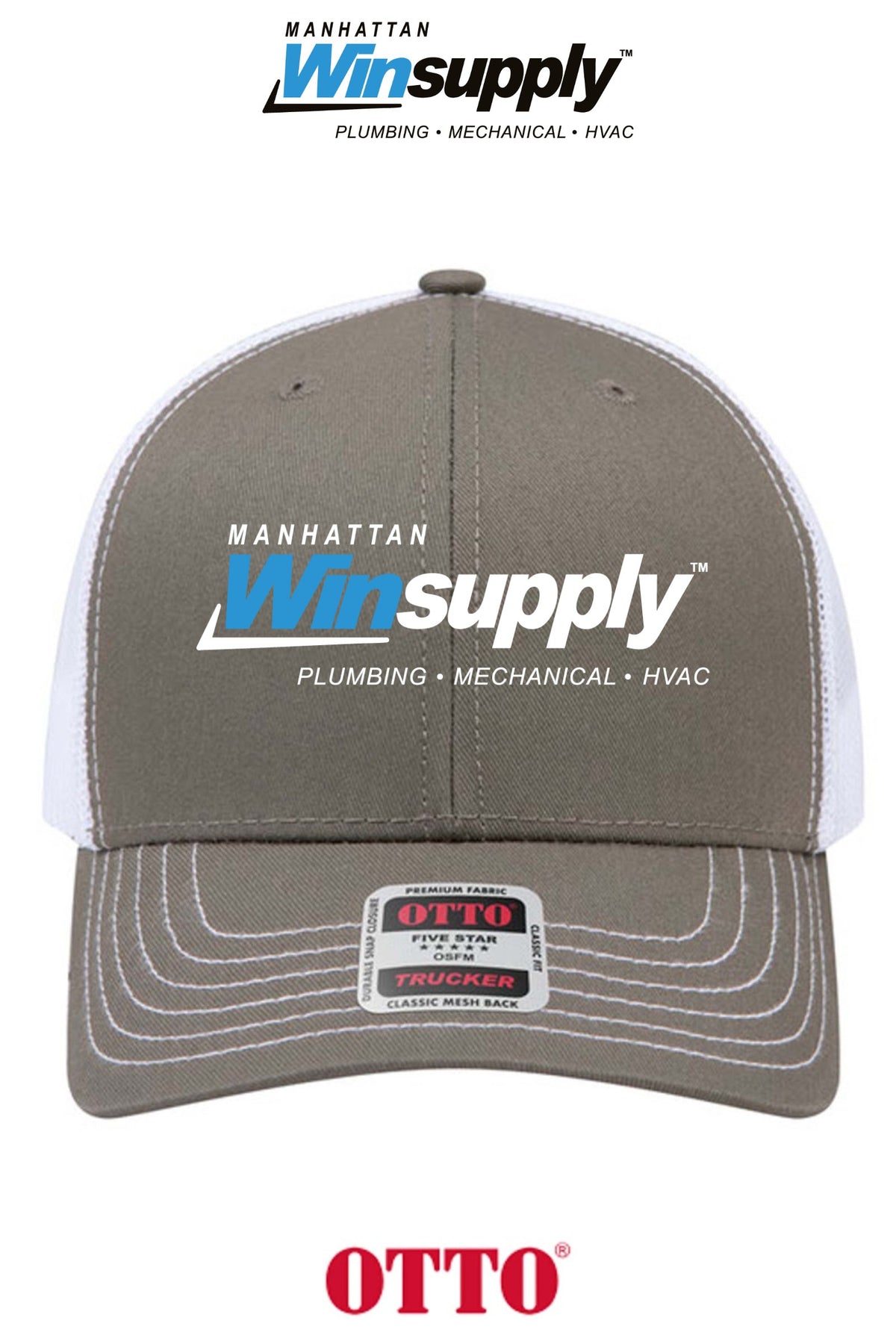 **BULK BUY SPECIAL** OTTO CAP® 6 Panel Mid Profile Mesh Back Trucker Hat - Manhattan Winsupply