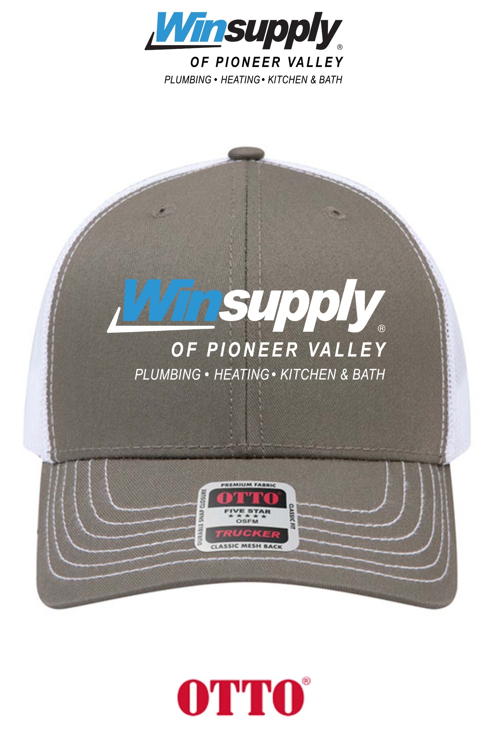 **BULK BUY SPECIAL** OTTO CAP® 6 Panel Mid Profile Mesh Back Trucker Hat - Winsupply of Pioneer Valley
