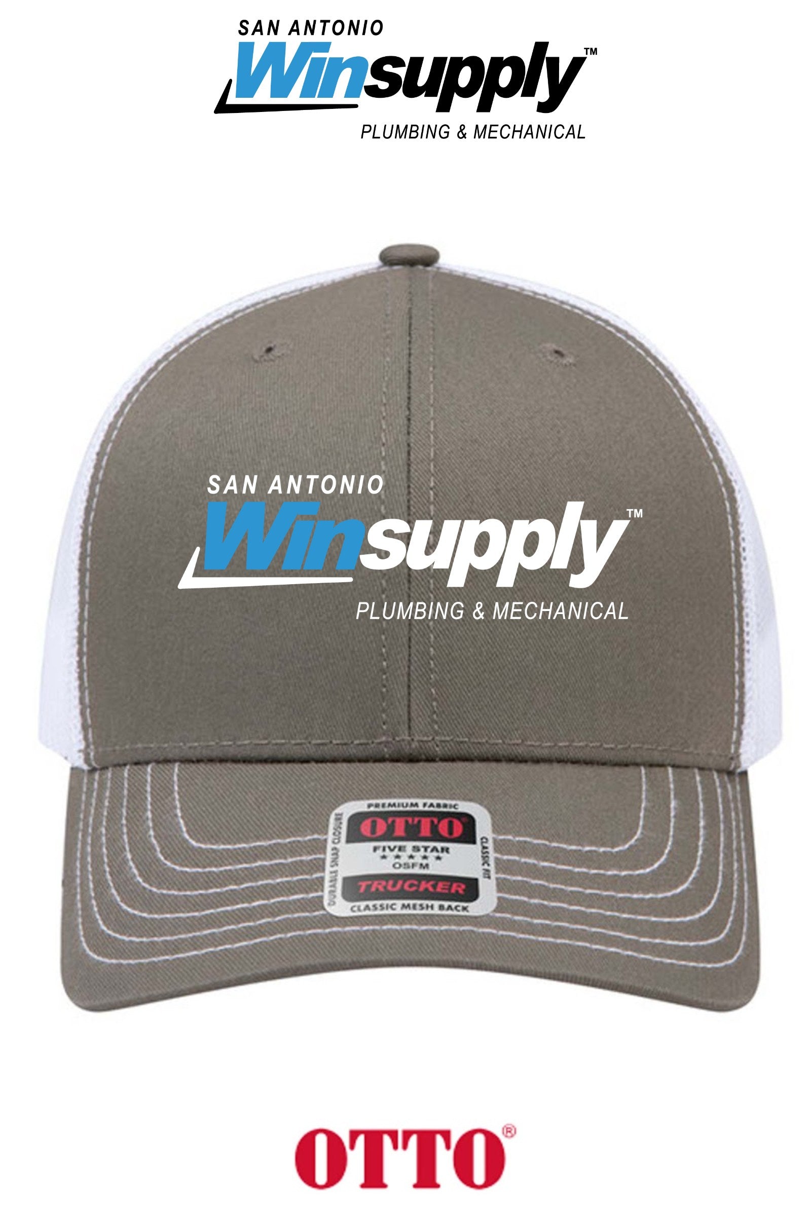 **BULK BUY SPECIAL** OTTO CAP® 6 Panel Mid Profile Mesh Back Trucker Hat - San Antonio Winsupply