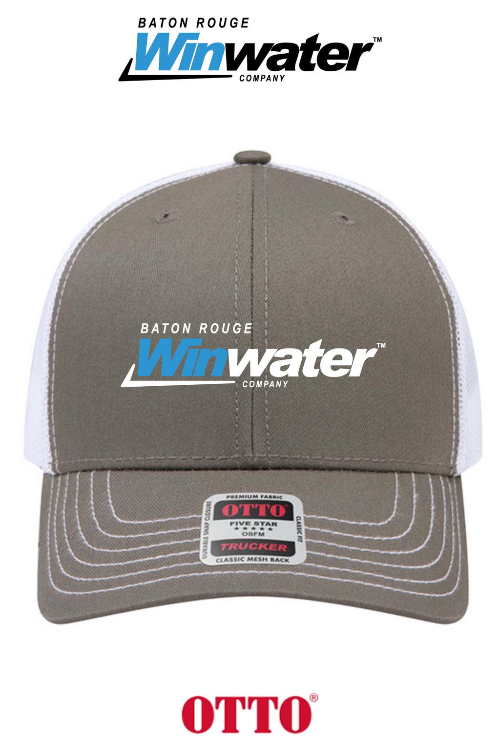 **BULK BUY SPECIAL** OTTO CAP® 6 Panel Mid Profile Mesh Back Trucker Hat - Baton Rouge Winwater
