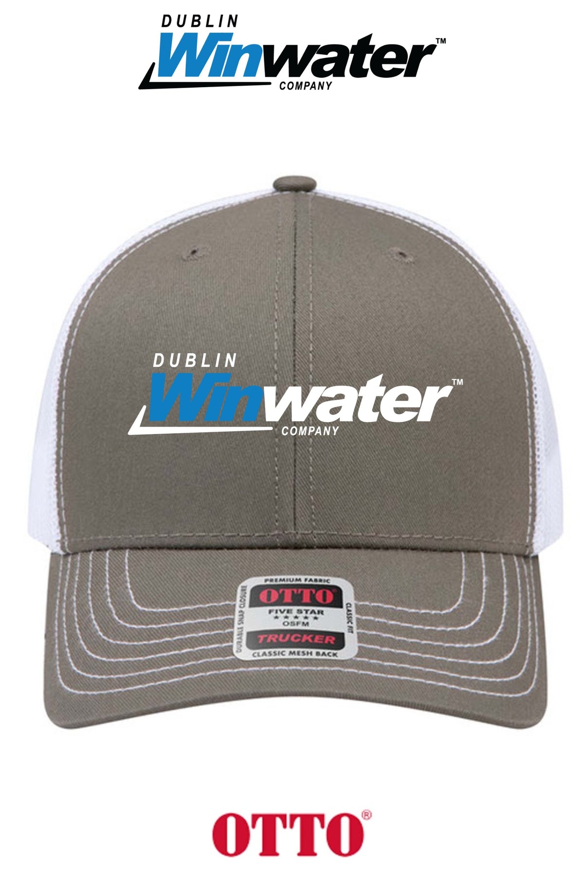 **BULK BUY SPECIAL** OTTO CAP® 6 Panel Mid Profile Mesh Back Trucker Hat - Dublin Winwater