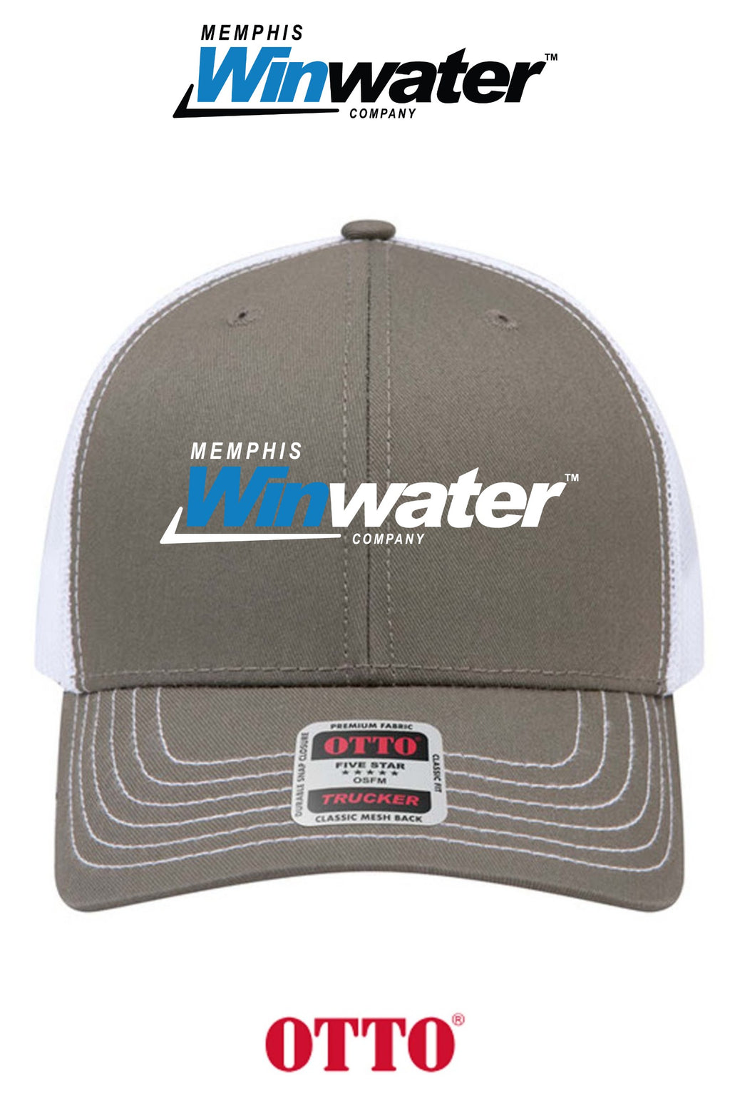 **BULK BUY SPECIAL** OTTO CAP® 6 Panel Mid Profile Mesh Back Trucker Hat - Memphis Winwater