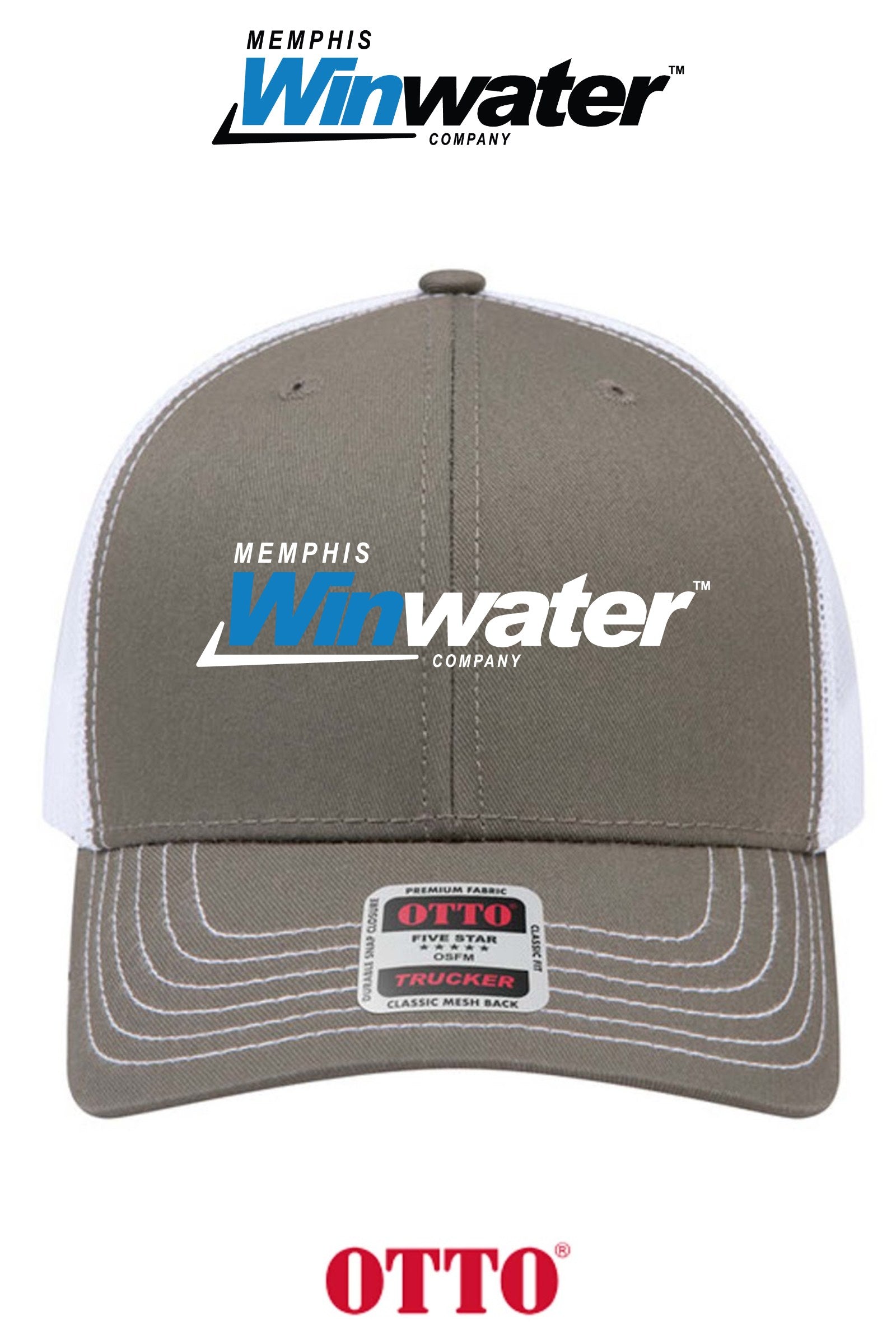 **BULK BUY SPECIAL** OTTO CAP® 6 Panel Mid Profile Mesh Back Trucker Hat - Memphis Winwater