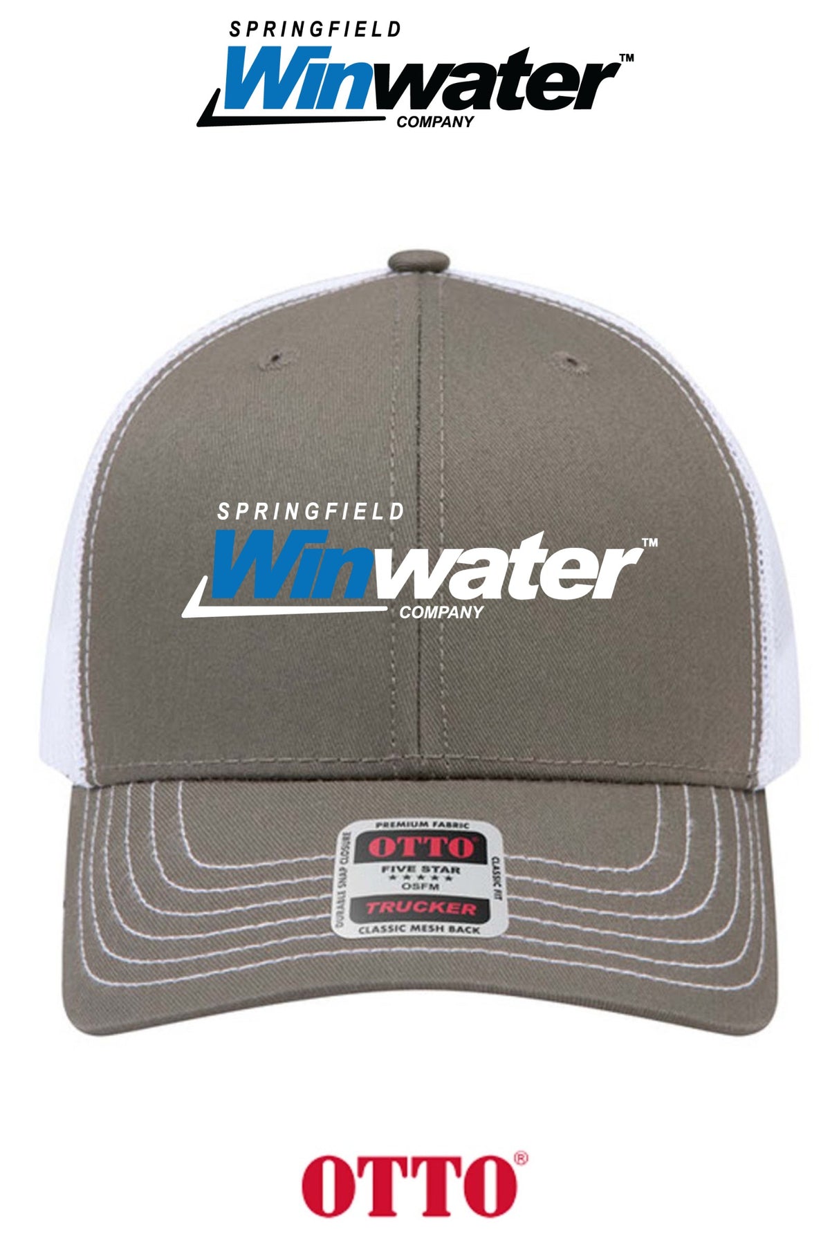 **BULK BUY SPECIAL** OTTO CAP® 6 Panel Mid Profile Mesh Back Trucker Hat - Springfield Winwater
