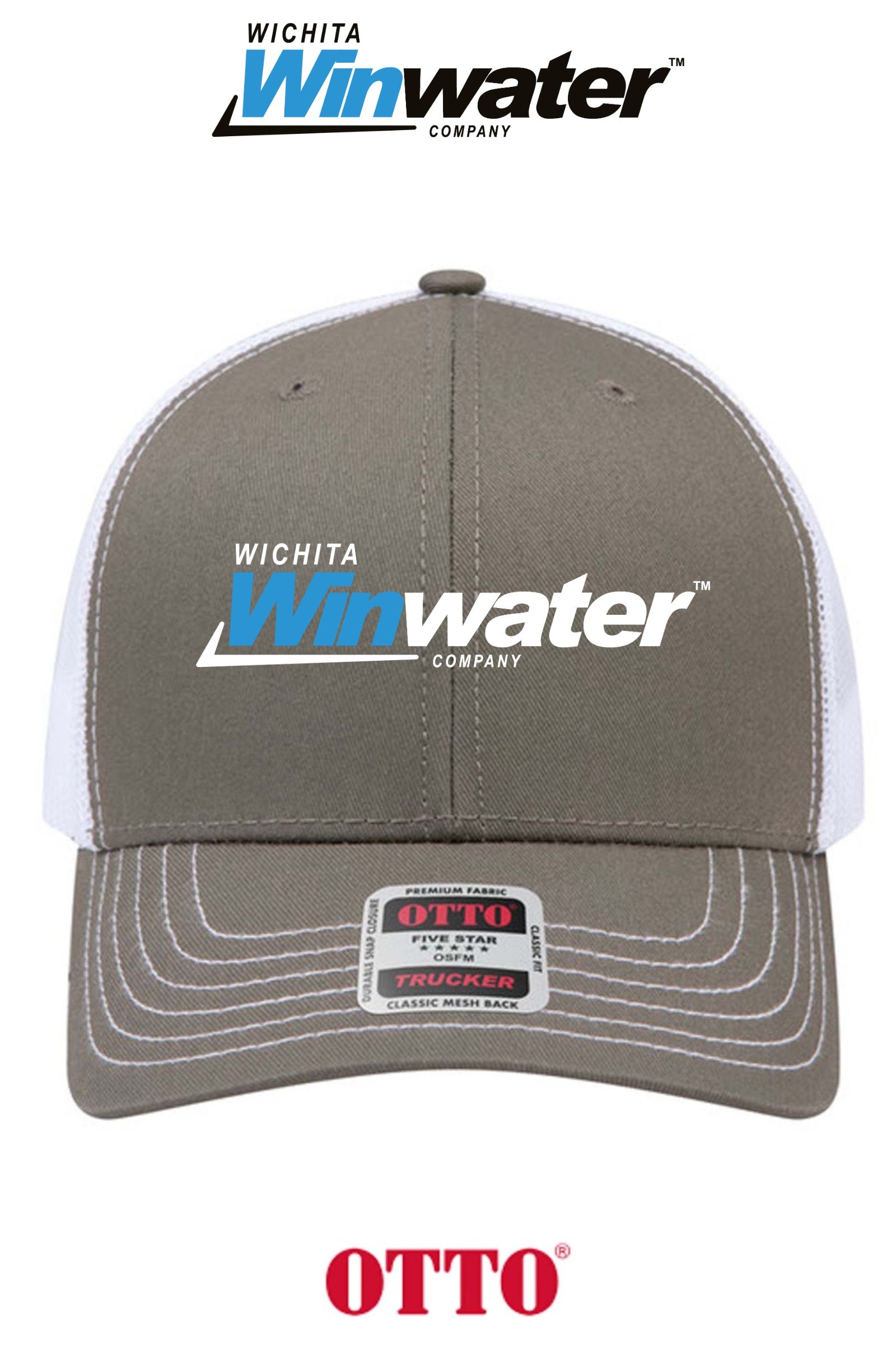 **BULK BUY SPECIAL** OTTO CAP® 6 Panel Mid Profile Mesh Back Trucker Hat - Wichita Winwater