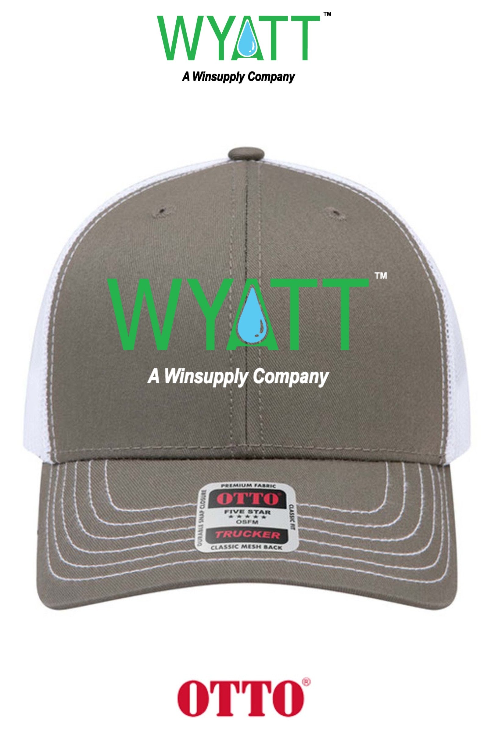 **BULK BUY SPECIAL** OTTO CAP® 6 Panel Mid Profile Mesh Back Trucker Hat - Wyatt Irrigation of Santa Rosa