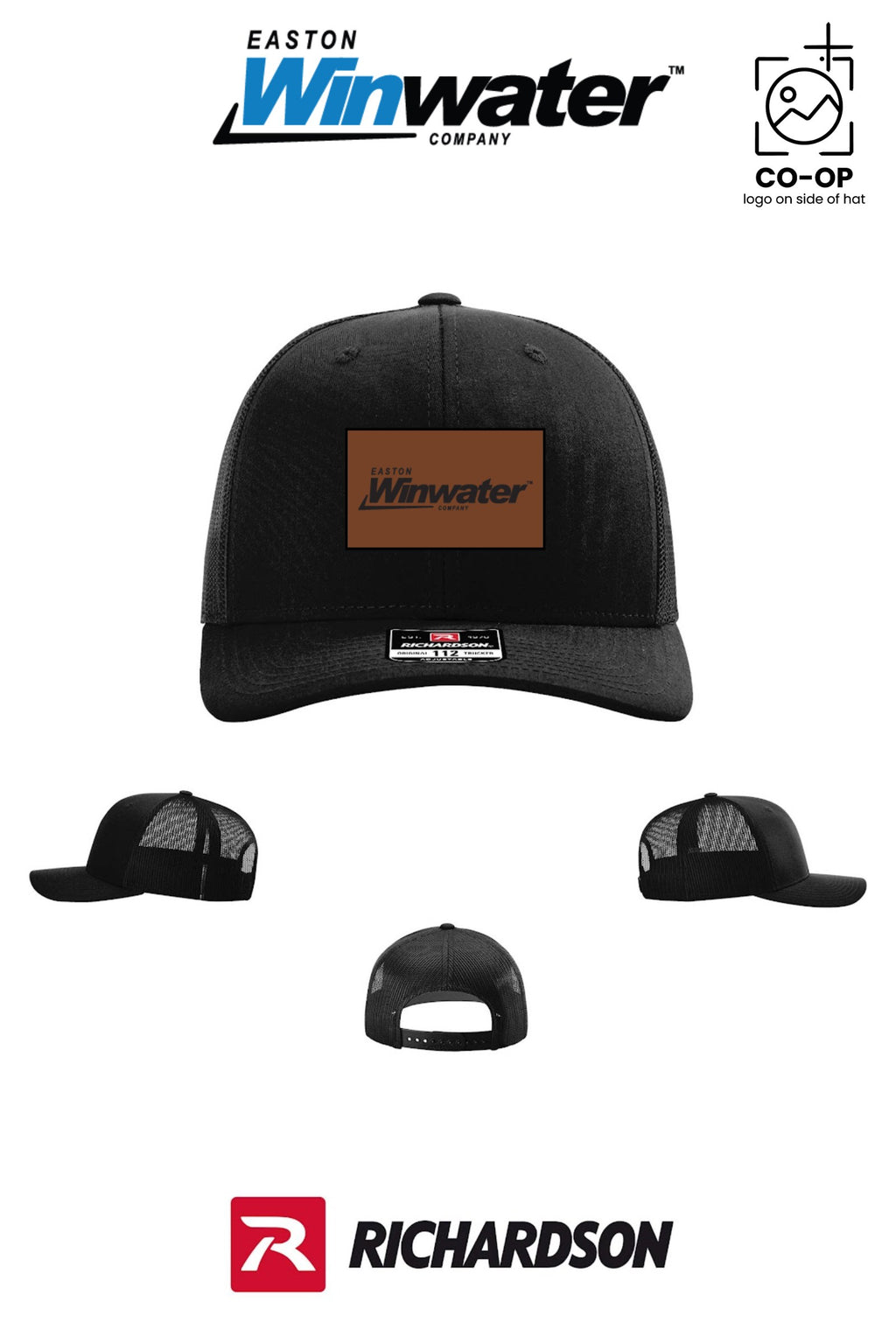 *LEATHER PATCH* Richardson 112 Trucker Cap - Easton Winwater - Pack of 25
