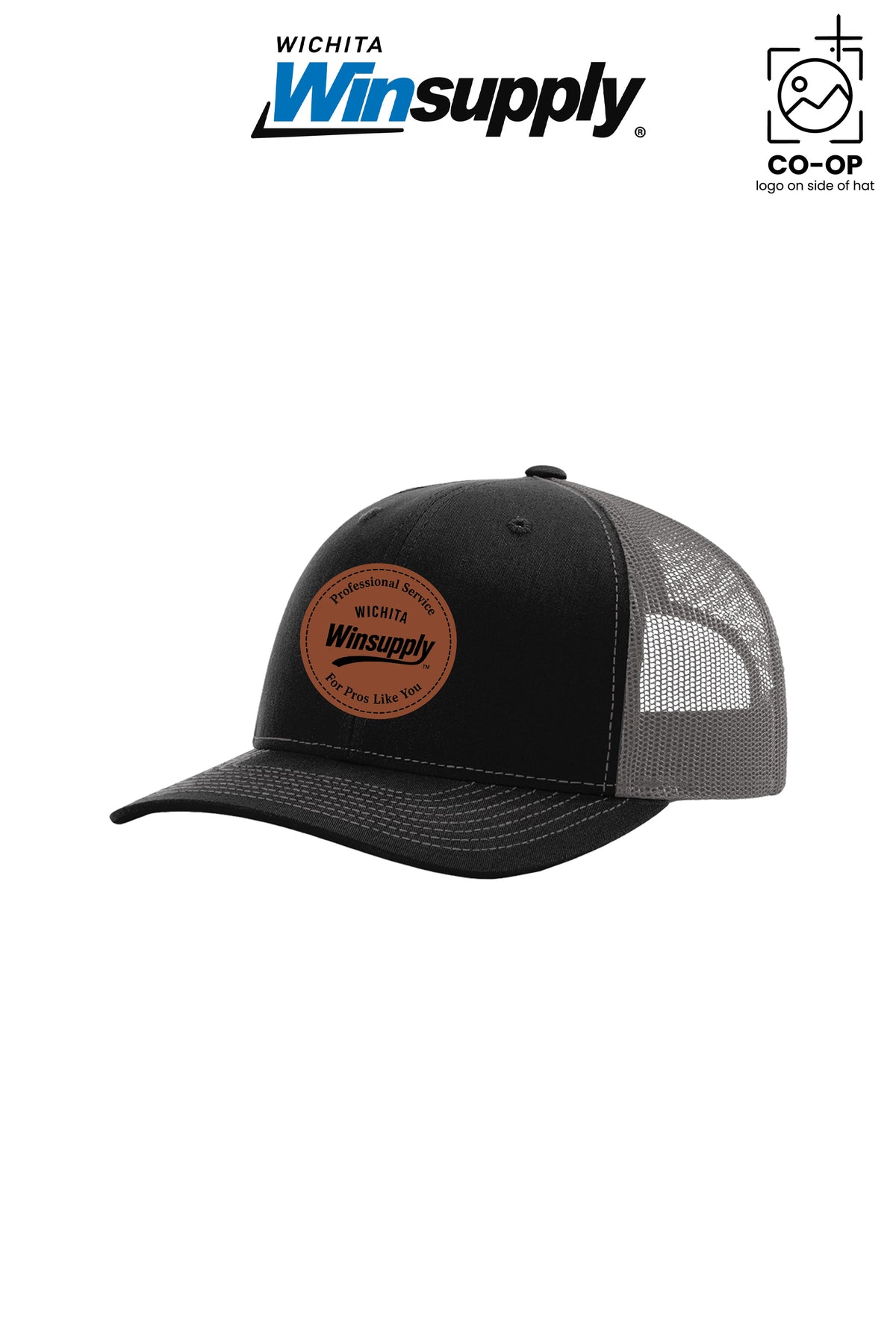 Richardson 112 Trucker Cap "Professional Service" Faux Leather Patch - Wichita Winsupply