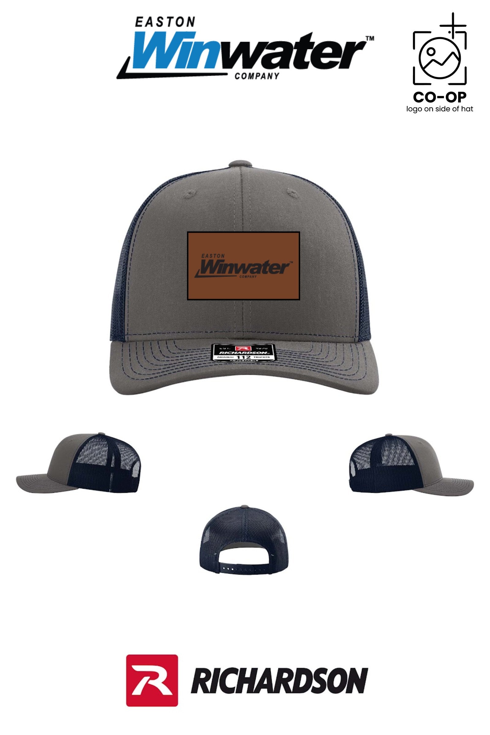 *LEATHER PATCH* Richardson 112 Trucker Cap - Easton Winwater - Pack of 25