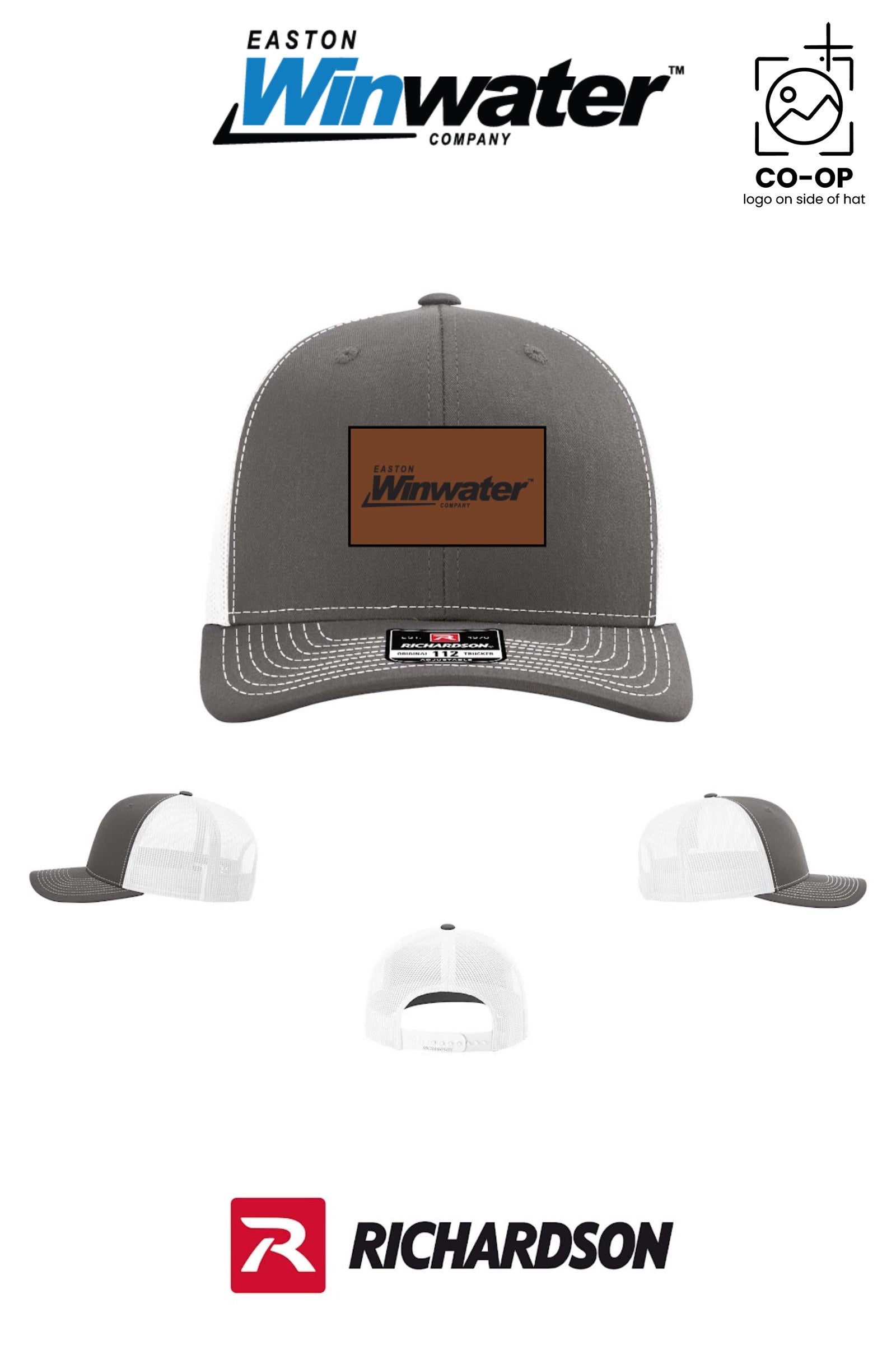 *LEATHER PATCH* Richardson 112 Trucker Cap - Easton Winwater - Pack of 25