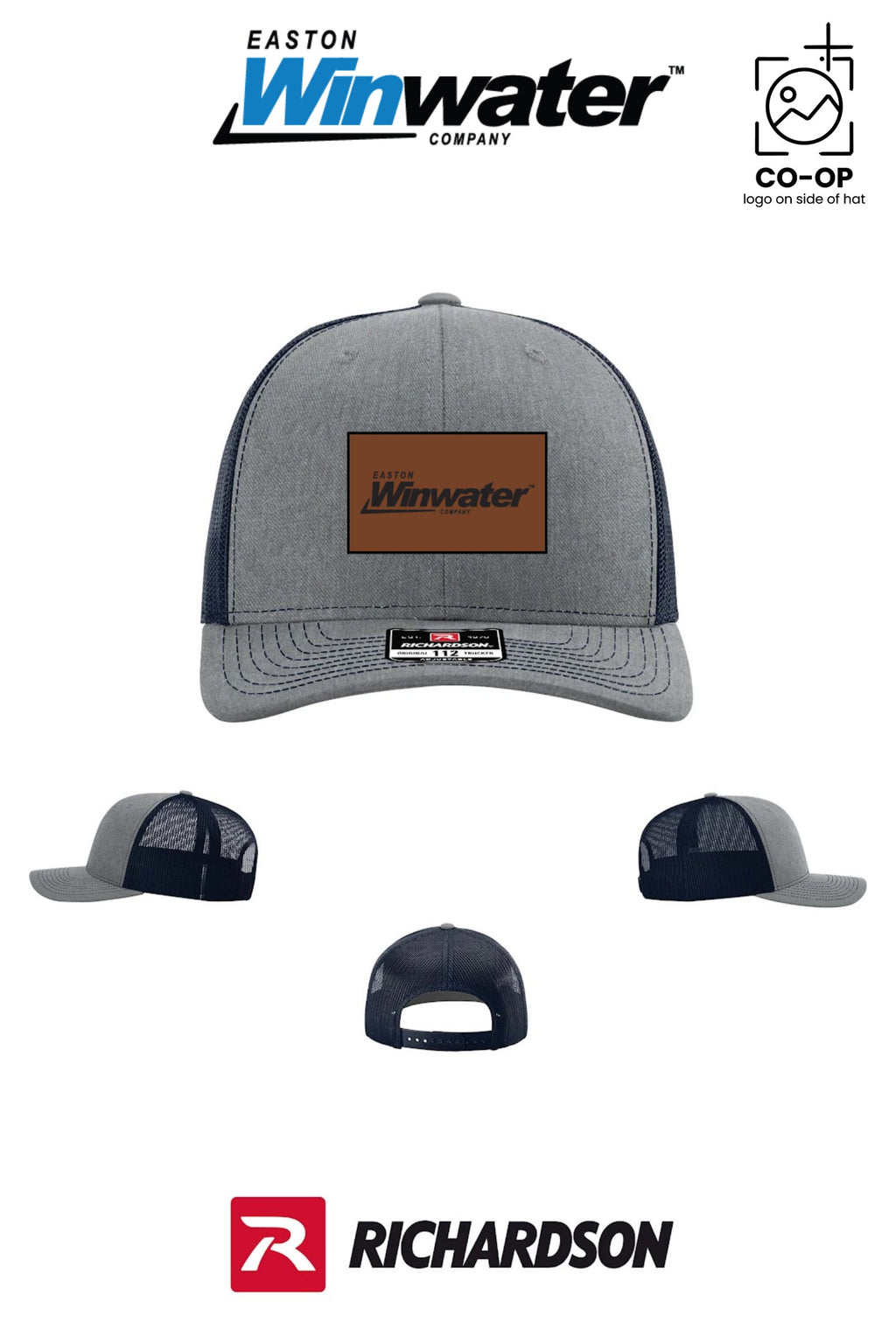 *LEATHER PATCH* Richardson 112 Trucker Cap - Easton Winwater - Pack of 25