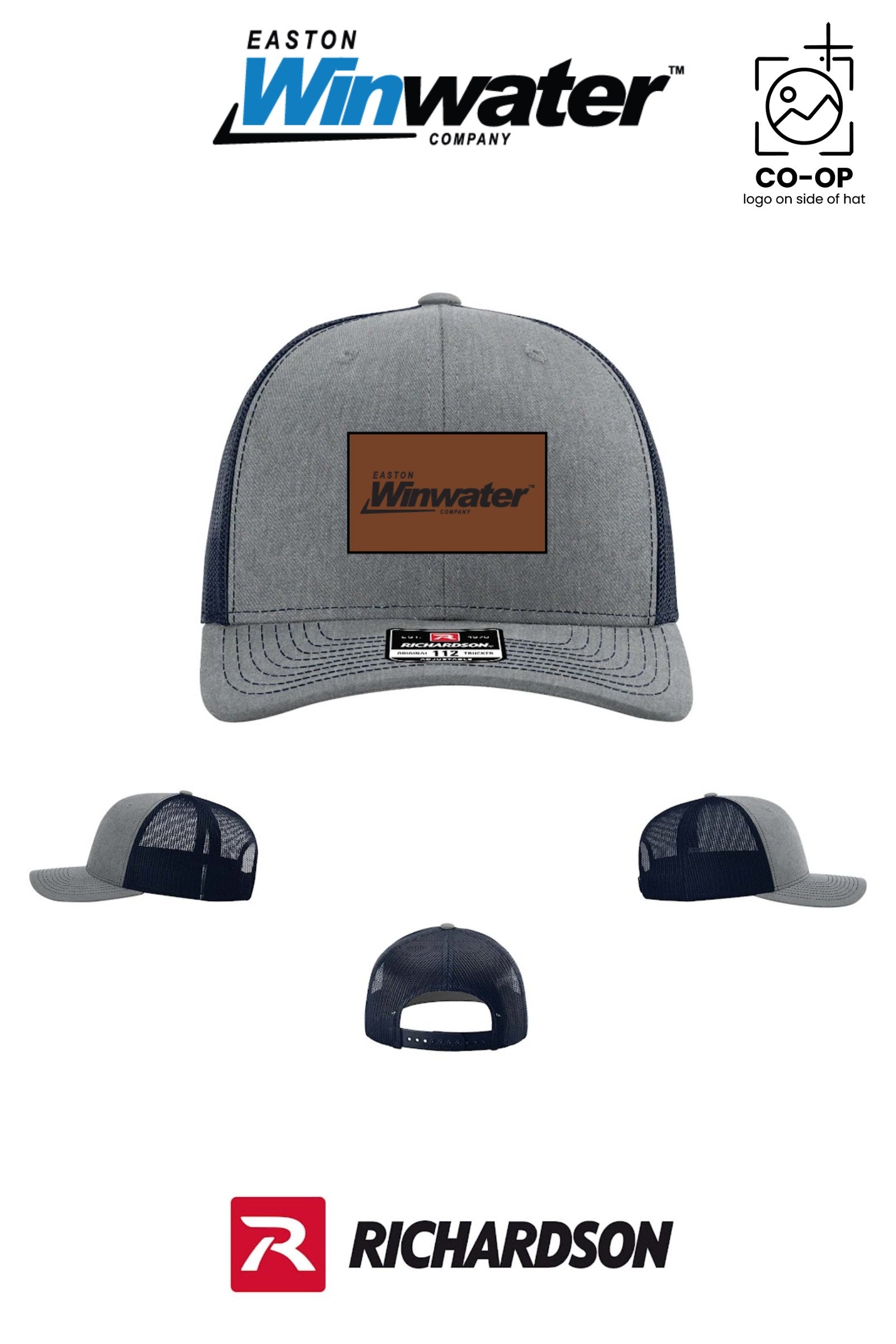 *LEATHER PATCH* Richardson 112 Trucker Cap - Easton Winwater - Pack of 25
