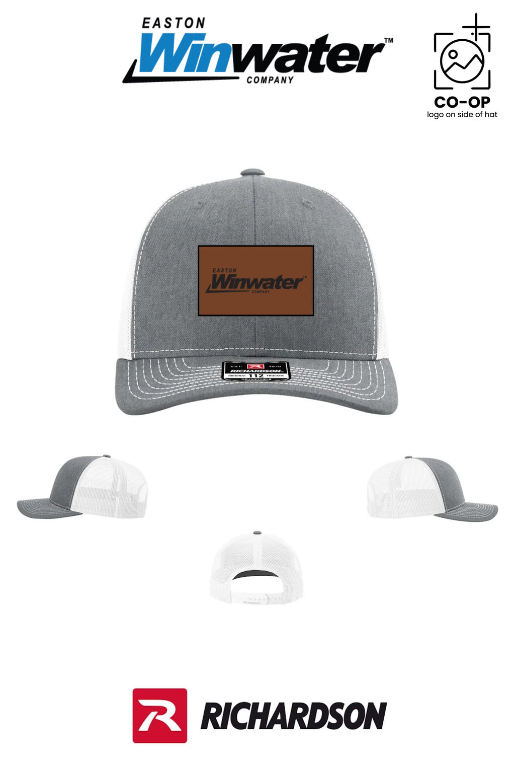 *LEATHER PATCH* Richardson 112 Trucker Cap - Easton Winwater - Pack of 25